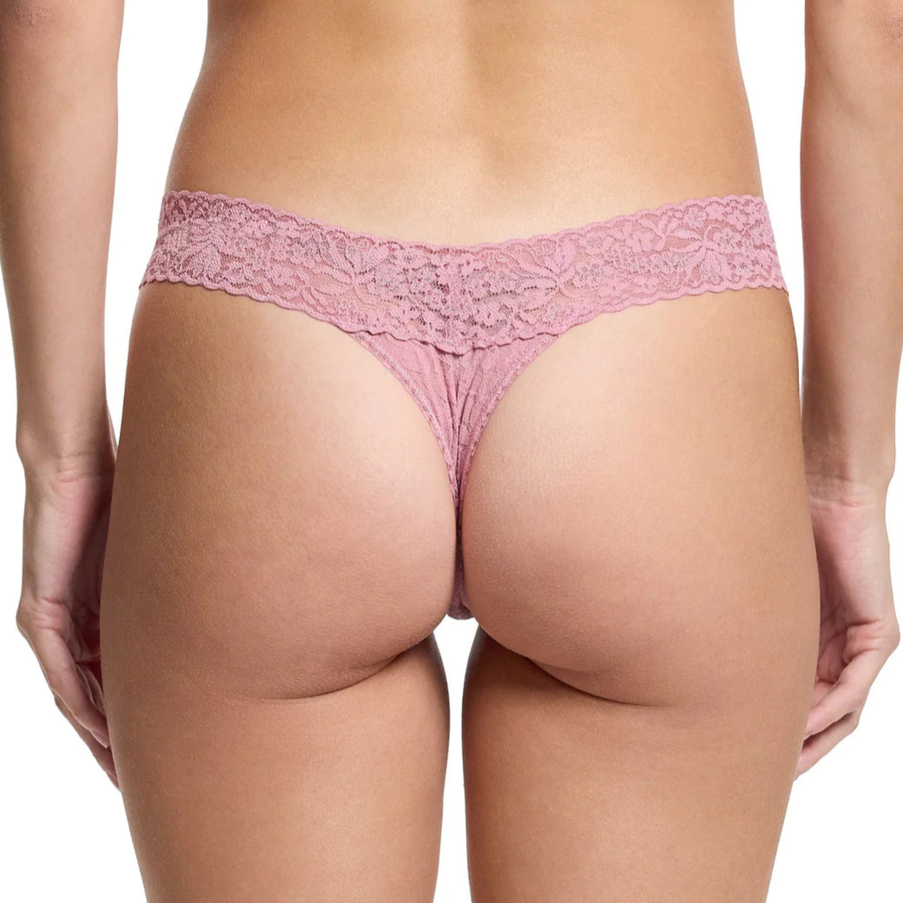 Hanky Panky Flora Lace Low Rise Thong 5B1002 - Mauve Orchid Pink