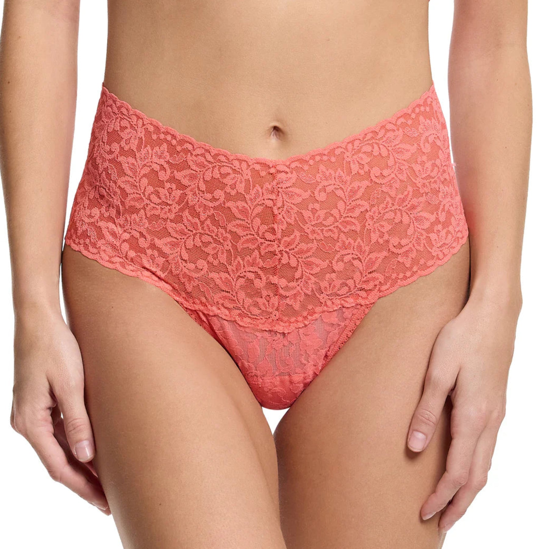 Hanky Panky Signature Lace Retro Thong 9K1926 - Courageous Coral (CCOR)