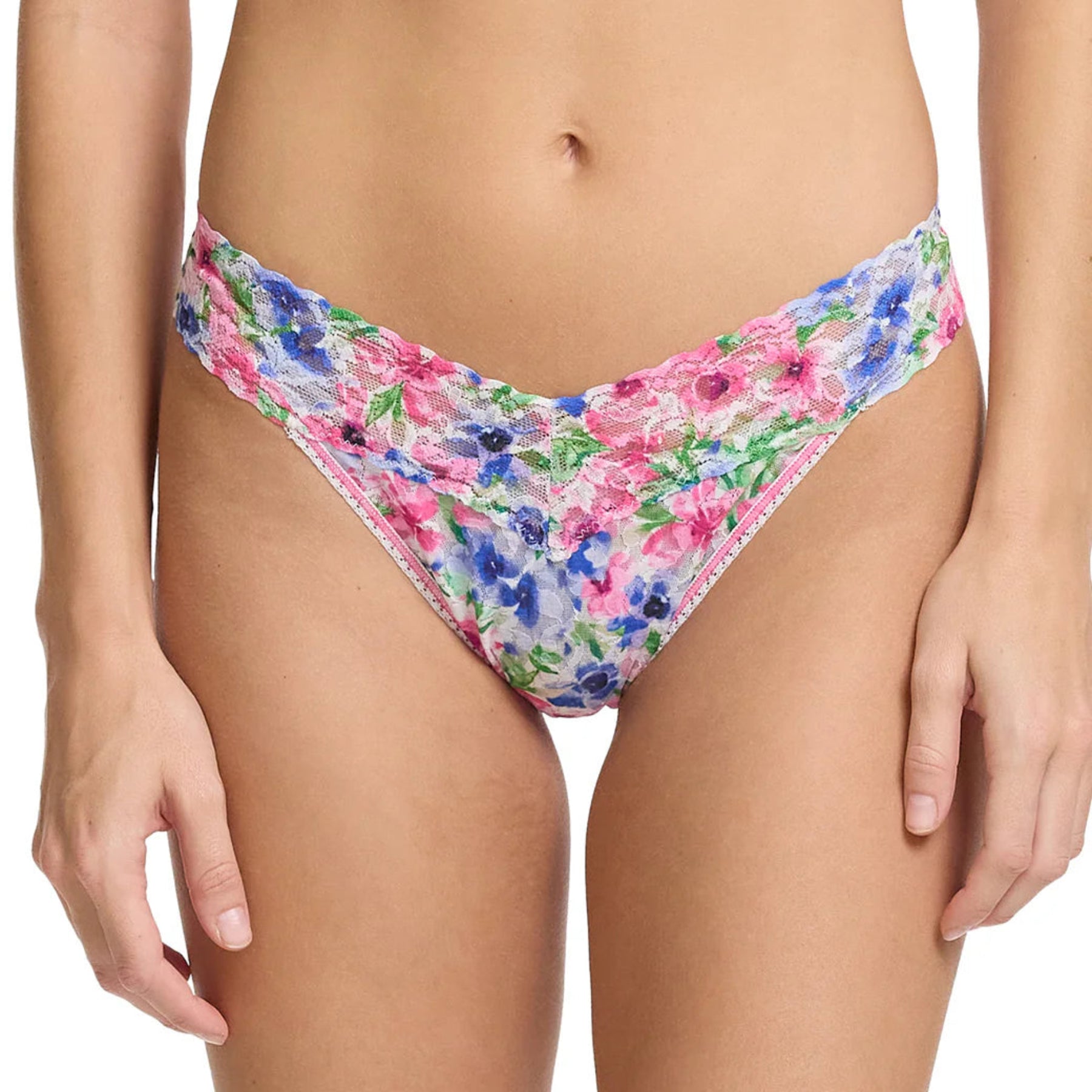 Printed Signature Lace Original Rise Thong PR4811 - Paint And Pour (PAPW)
