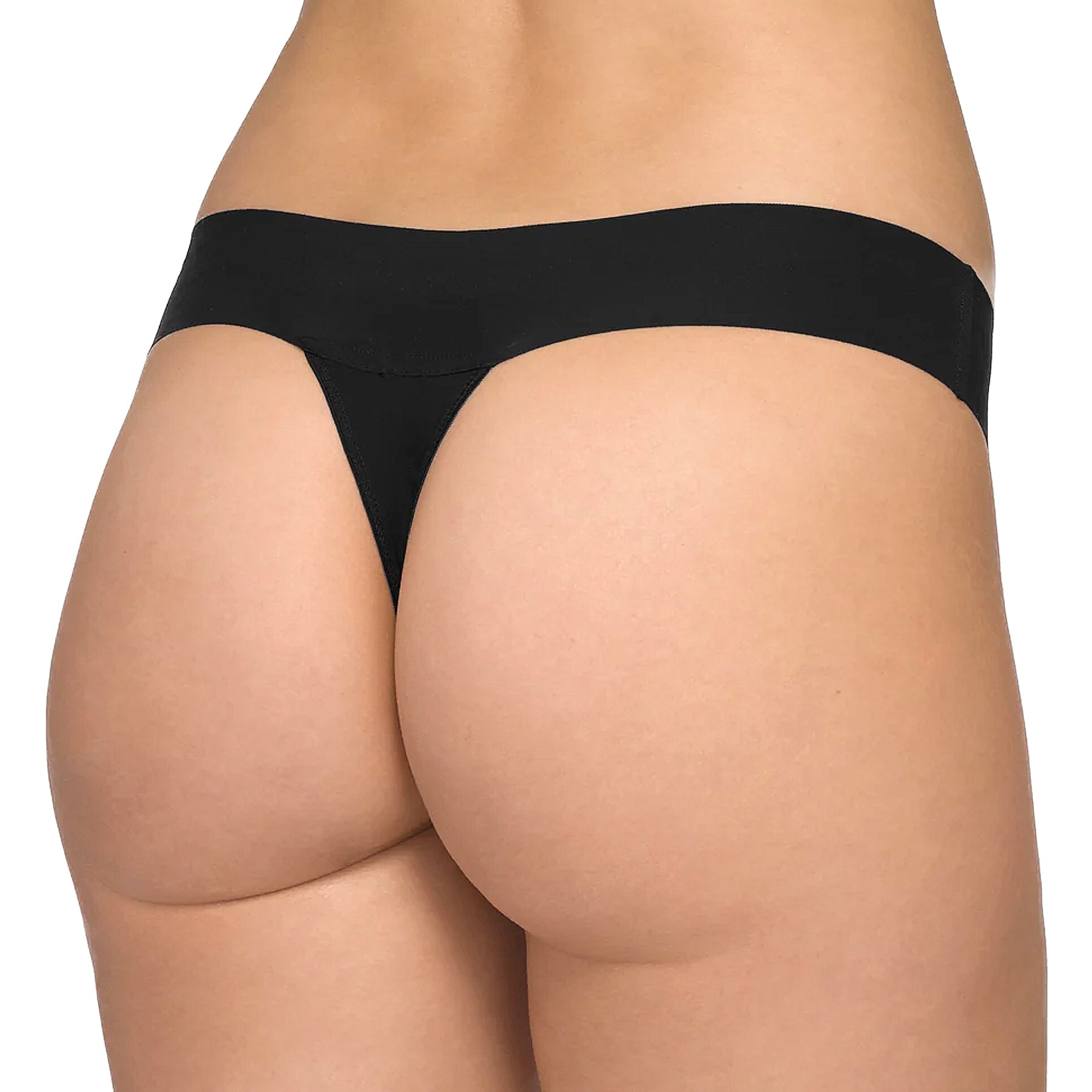 Hanky Panky BreatheSoft Natural Rise Thong 6J1661 Black Back