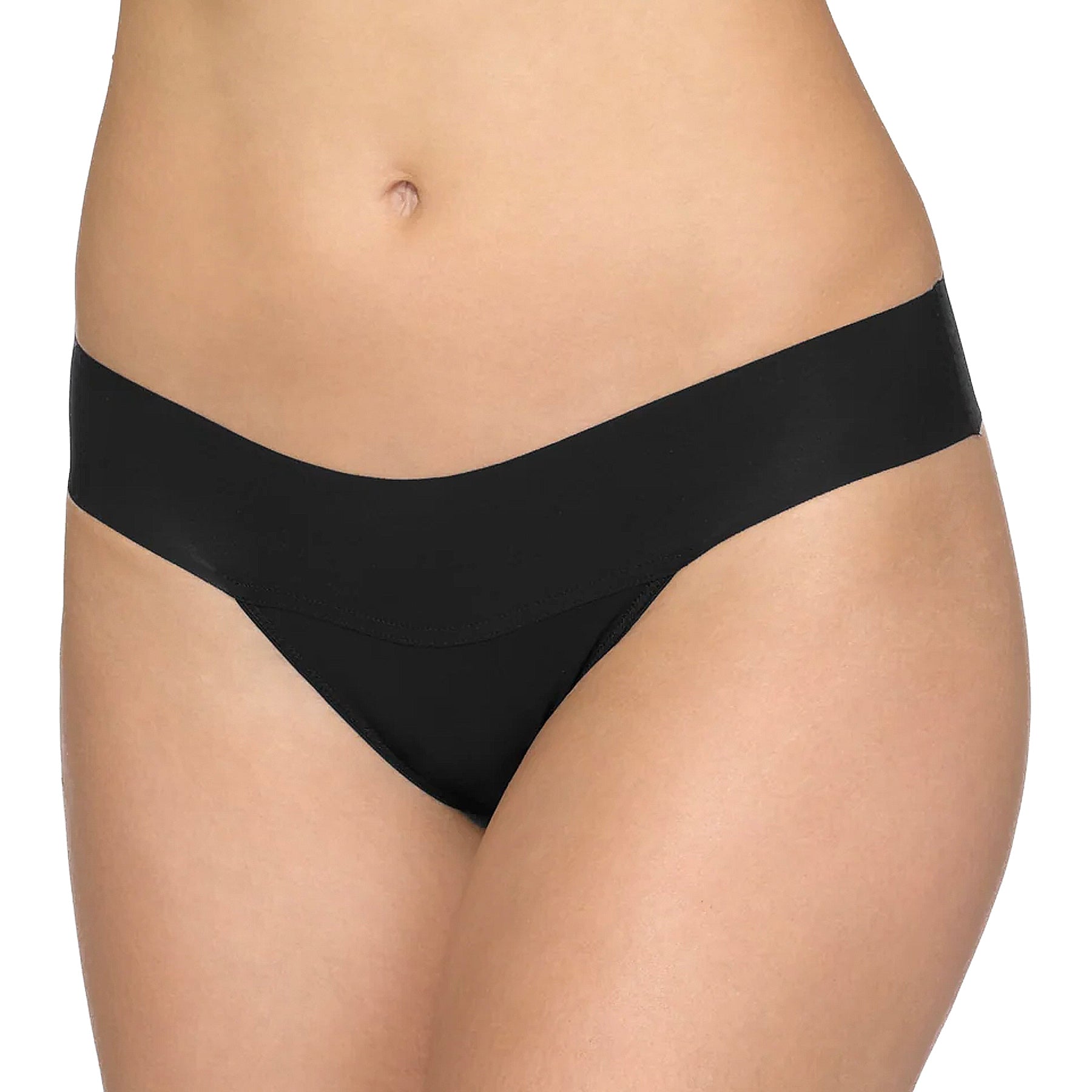 Hanky Panky BreatheSoft Natural Rise Thong 6J1661 Black Front