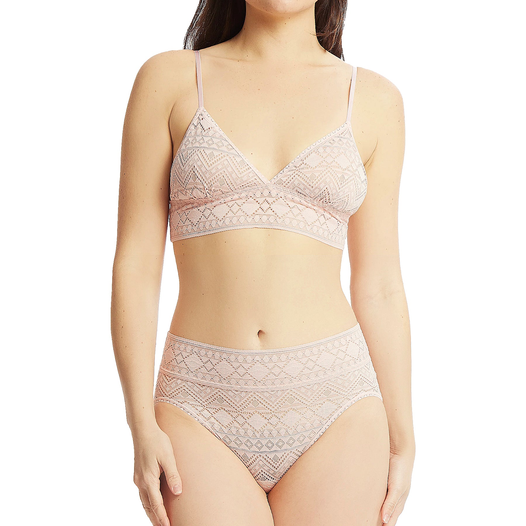 Hanky Panky Gem Lace French Brief 492462 Sweet Chamomile Set