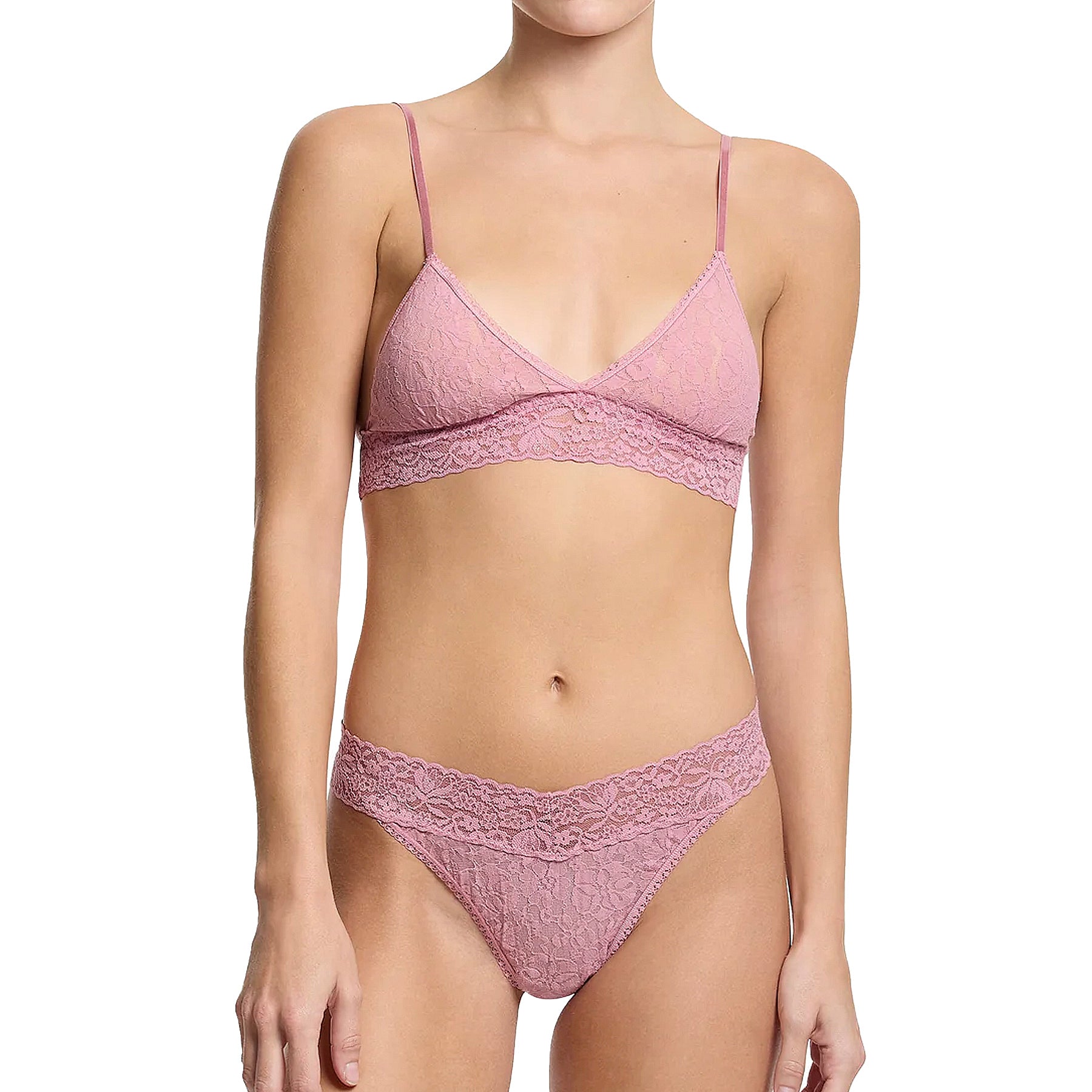 Hanky Panky Re-Leaf Original Rise Thong 5W1184 Mauve Orchid Pink Set