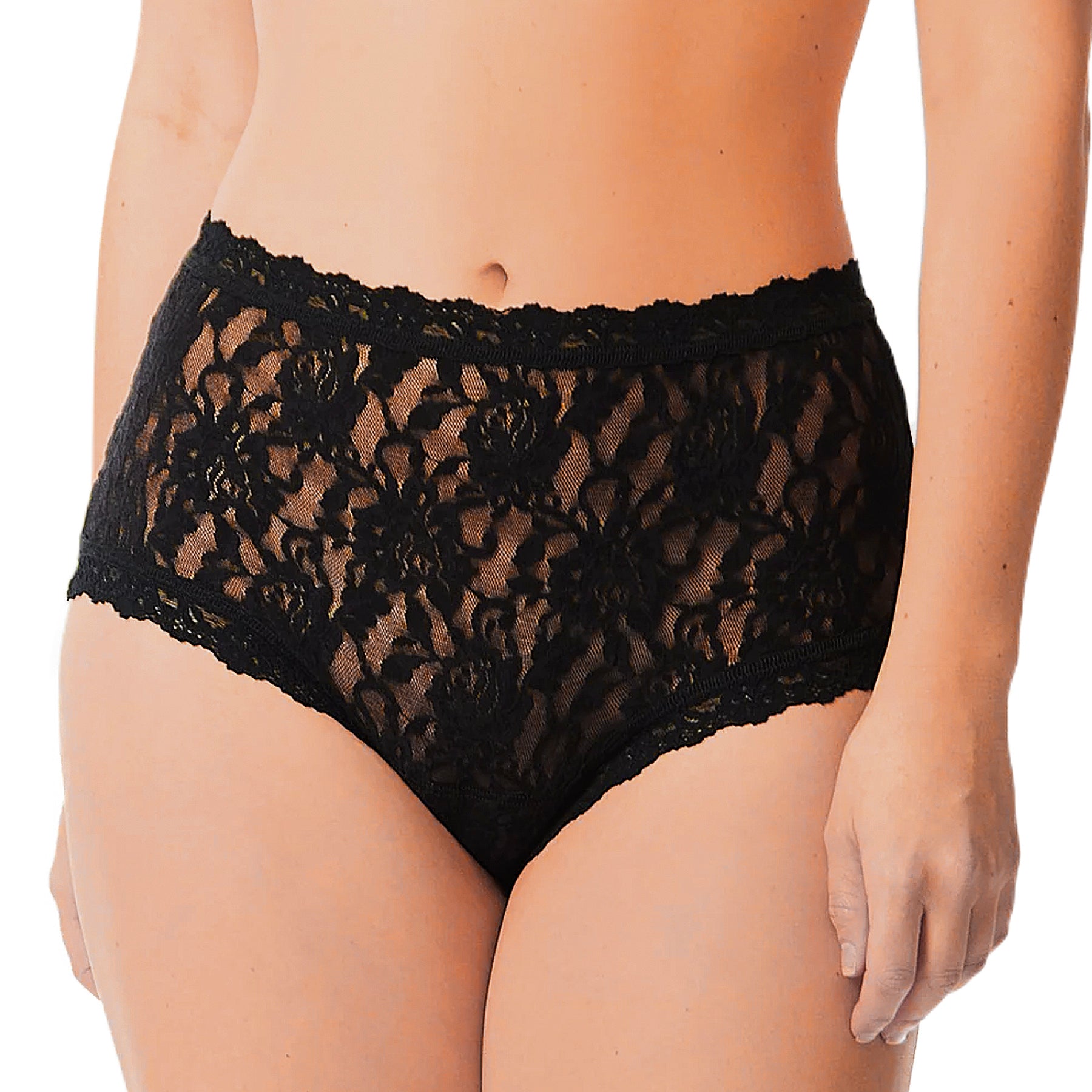 Hanky Panky Signature Lace High Rise Boyshort 481292 Black Front