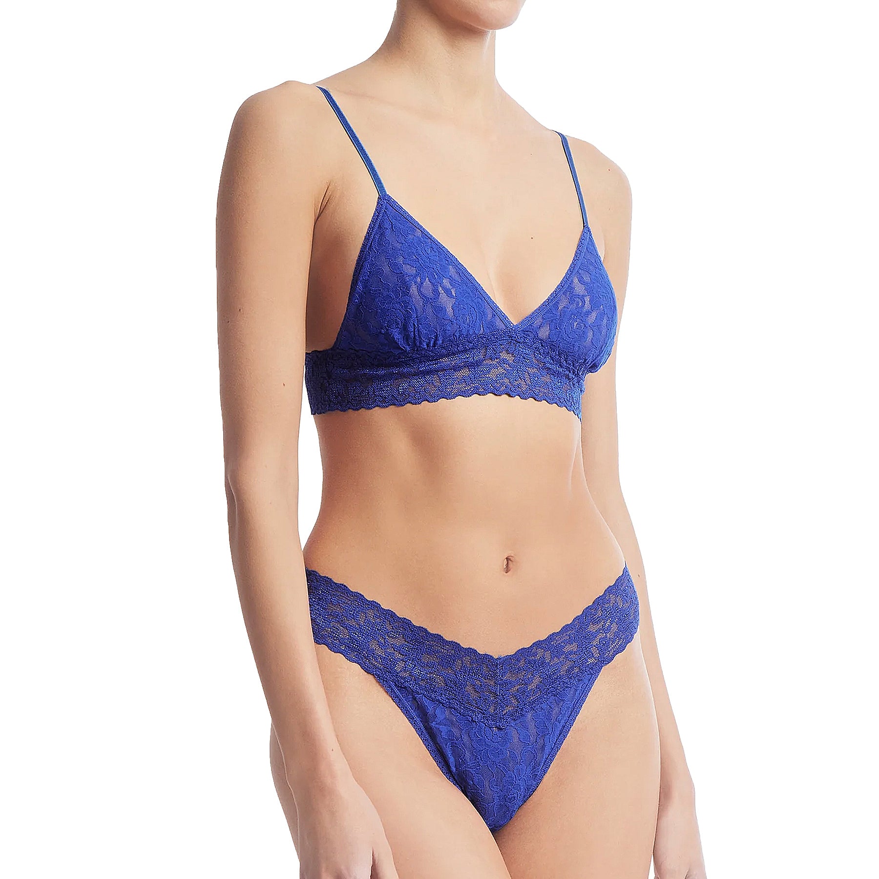 Hanky Panky Signature Lace Original Rise Thong 4811 Cobalt Set