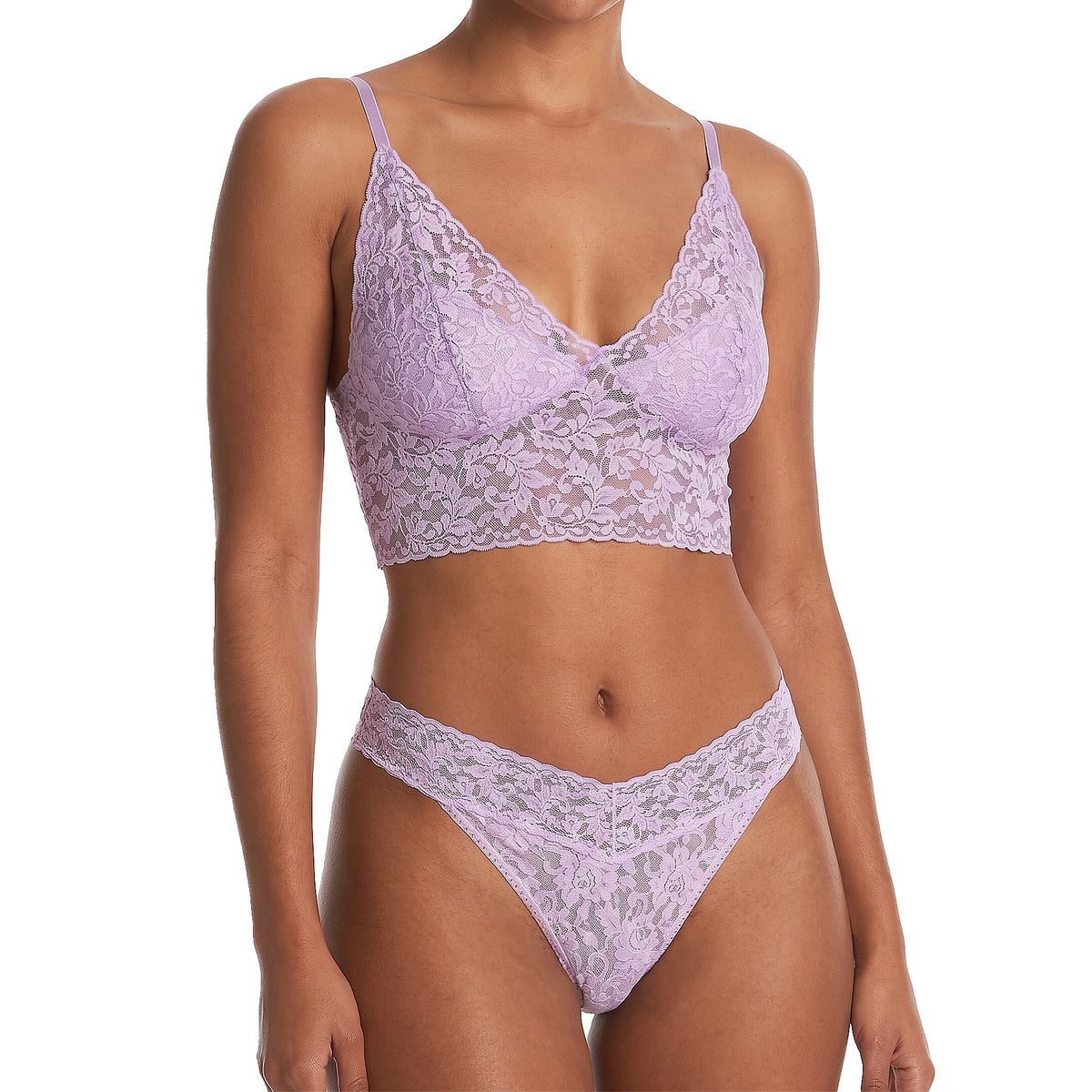 Hanky Panky Signature Lace Original Rise Thong 4811P Cool Lavender Set