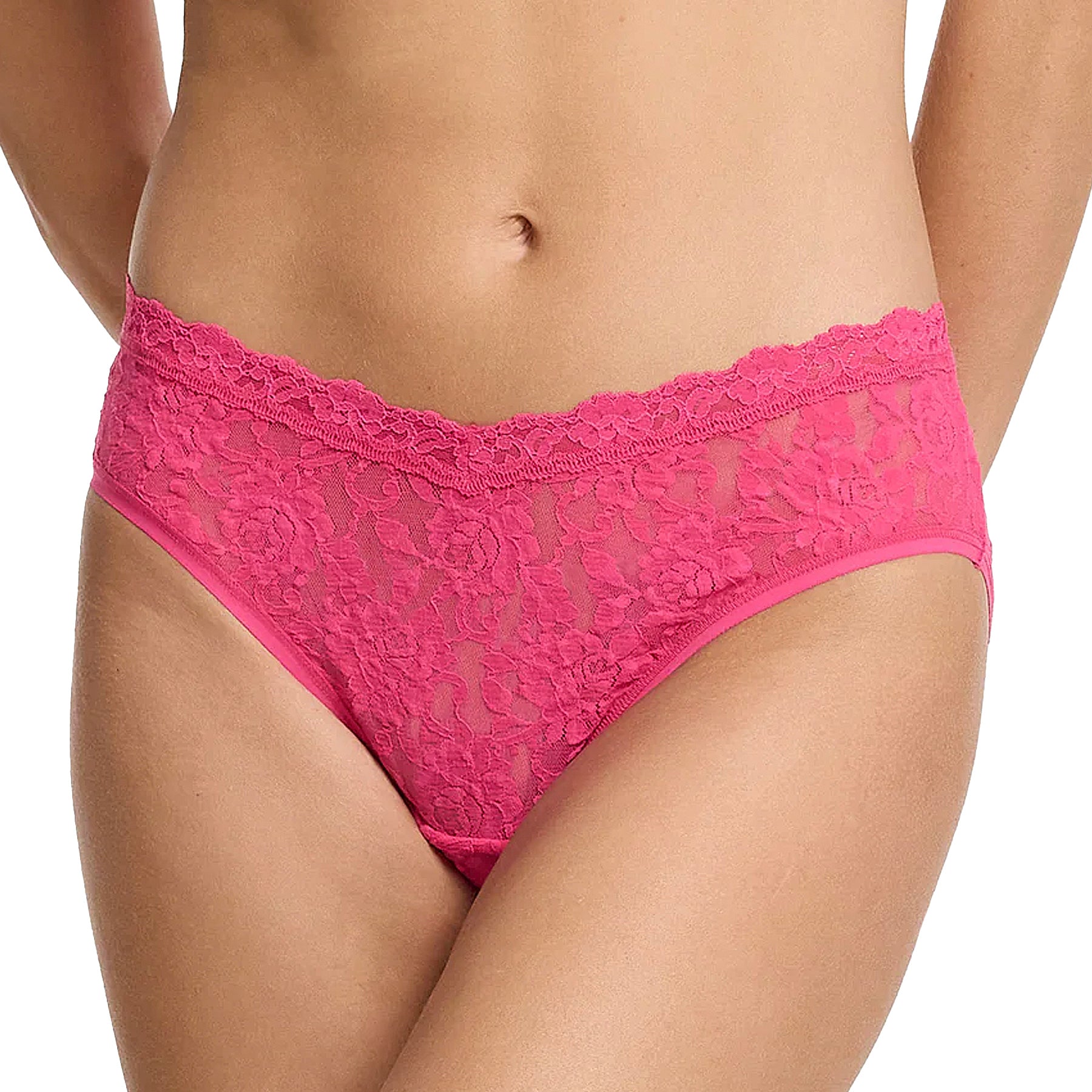 Hanky Panky Signature Lace® V-Front High Cut Brief 482274 Un-Beet-Able Pink Front