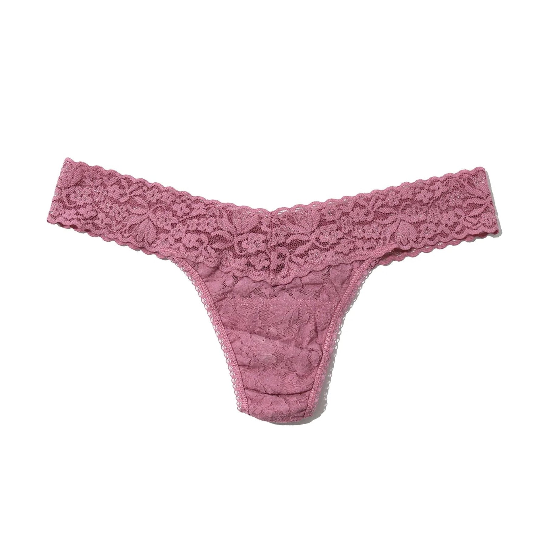 Hanky Panky Flora Lace Low Rise Thong 5B1002 - Mauve Orchid Pink
