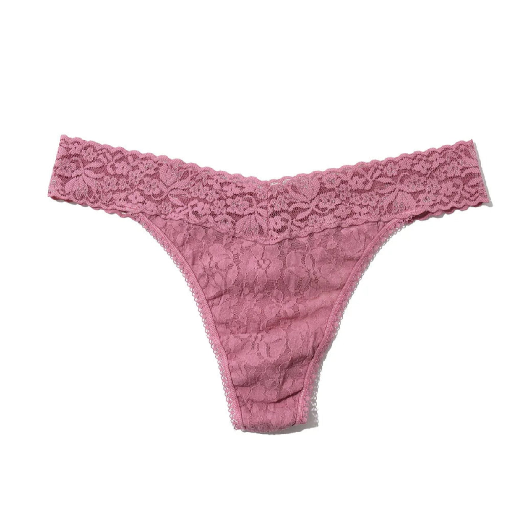 Hanky Panky Flora Lace Original Rise Thong 5B1102 - Mauve Orchid Pink