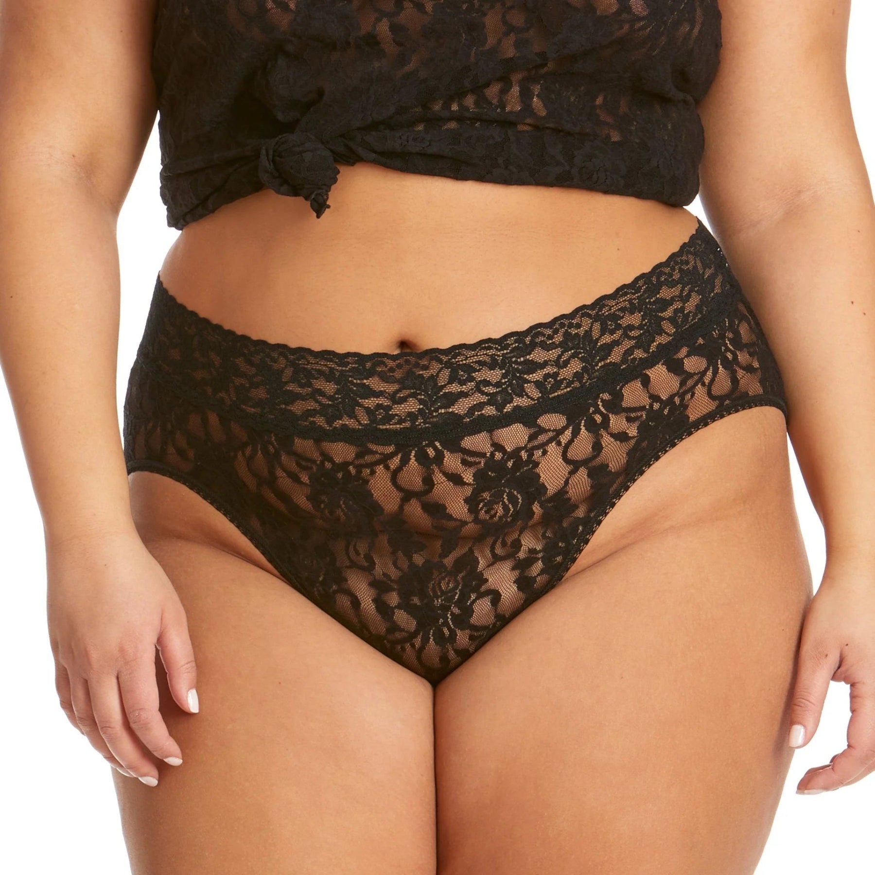 Hanky Panky Plus Size Signature Lace French Brief 461X - Black