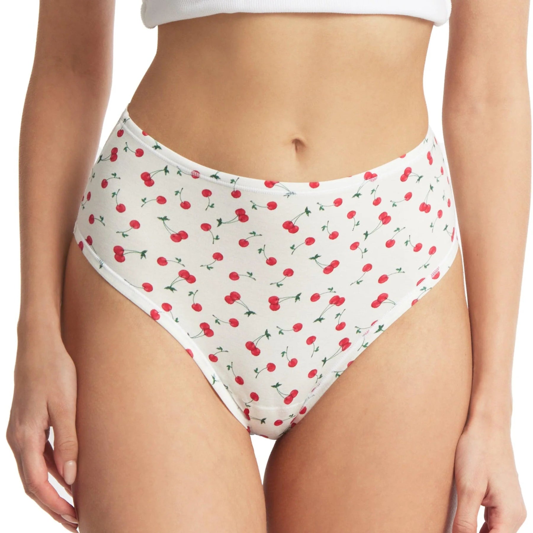 Printed PlayStretch Hi Rise Thong PR721924 - Cherry On Top