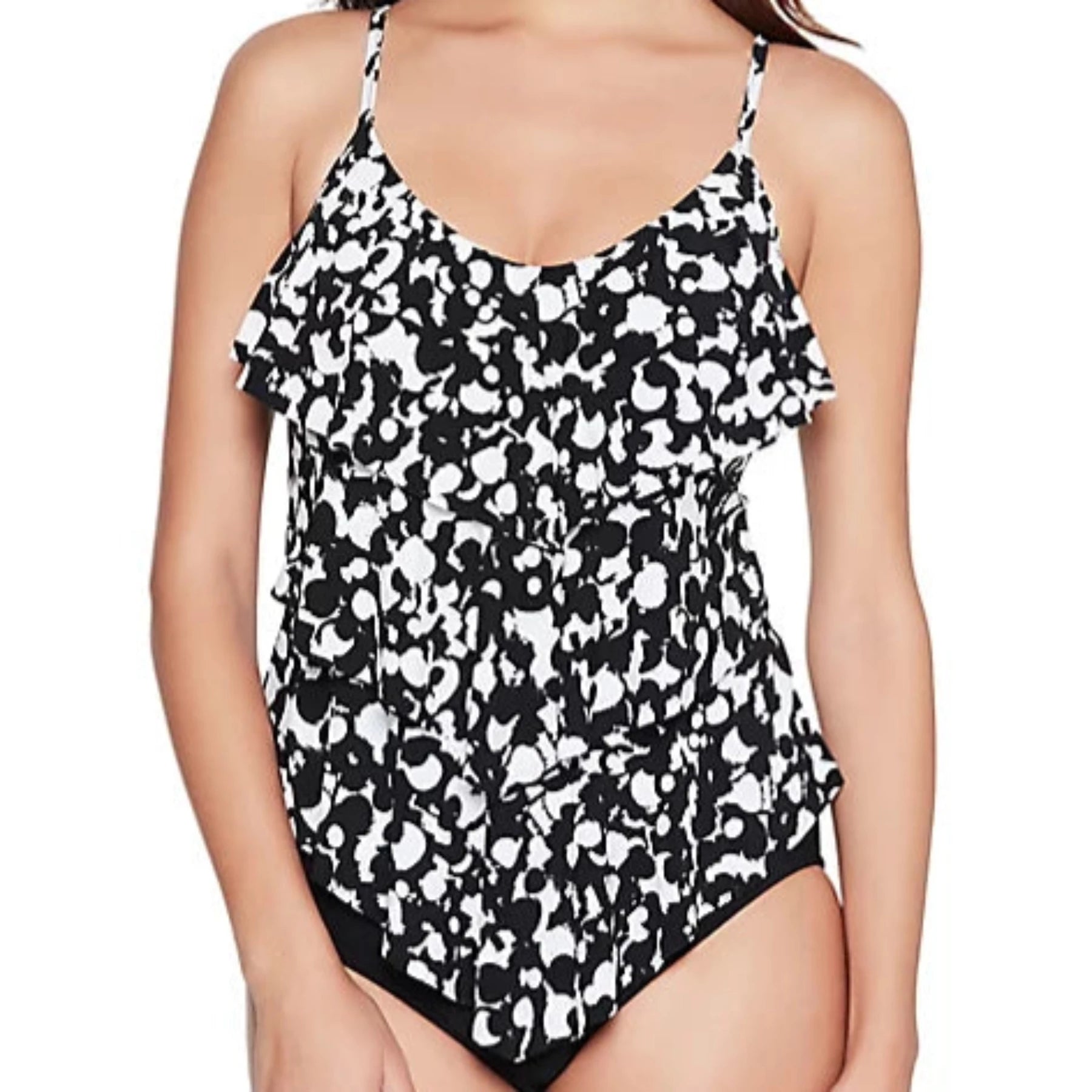 Magicsuit Hot Spot Rita Tankini Top 6012844 - Black/White