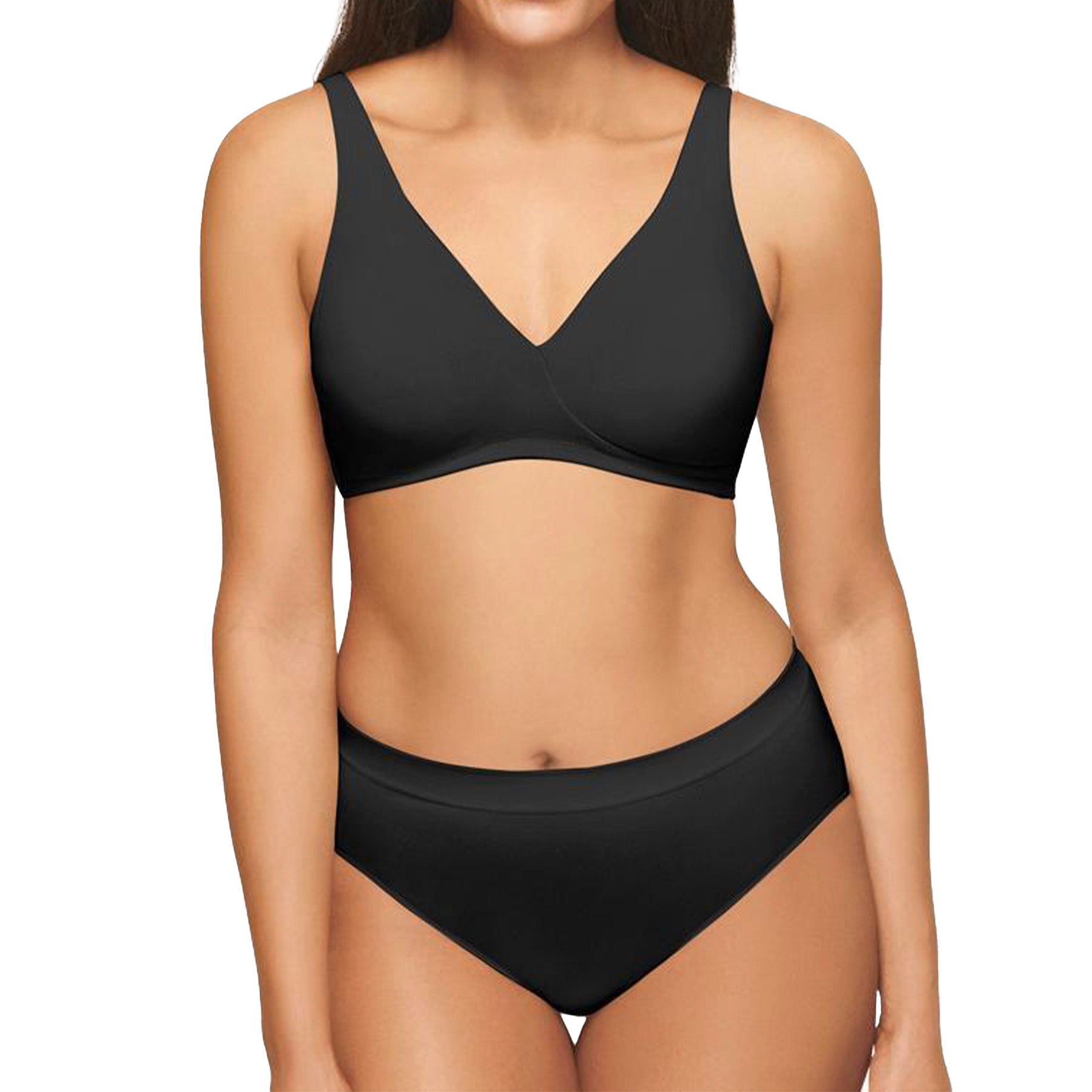 Wacoal How Perfect Full Figure Wire Free Bra 852389 Black Set