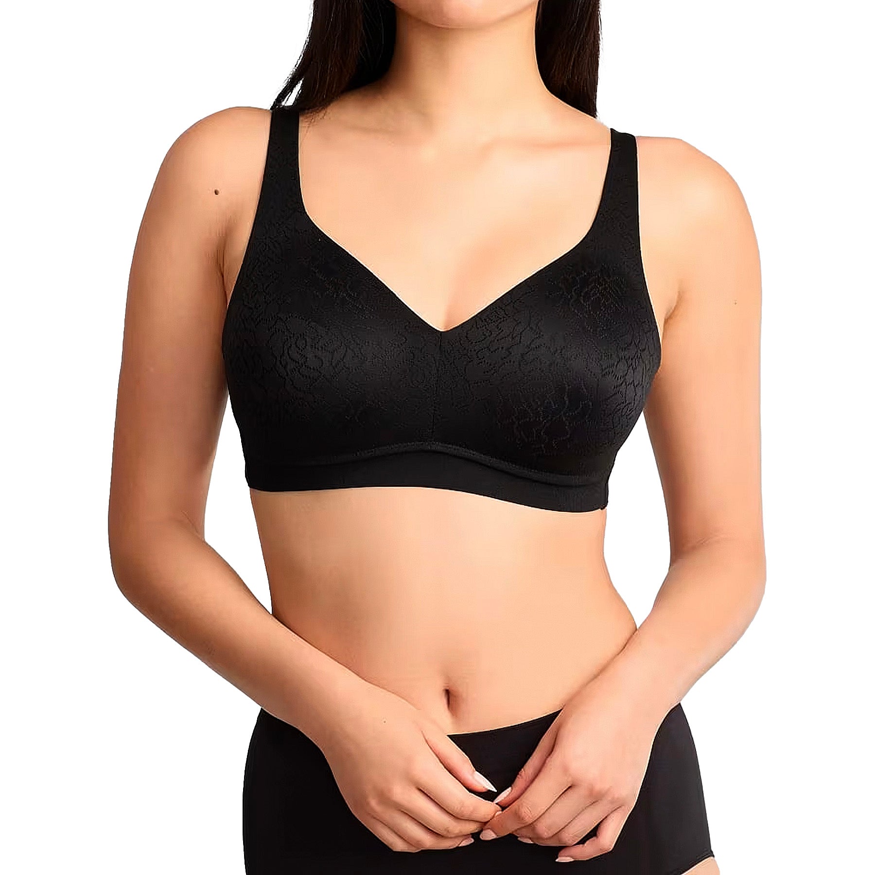 Wacoal Inside Job Wirefree Bra 852345 Black Set