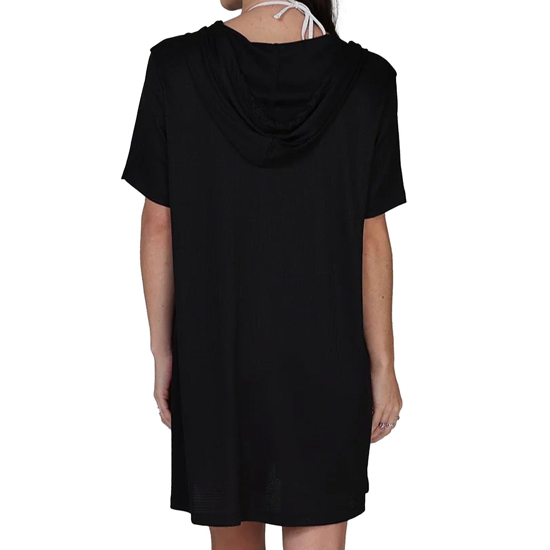 J. Valdi Bondi Short Sleeve Full Zip Hoodie Cover Up J29206 Black Back