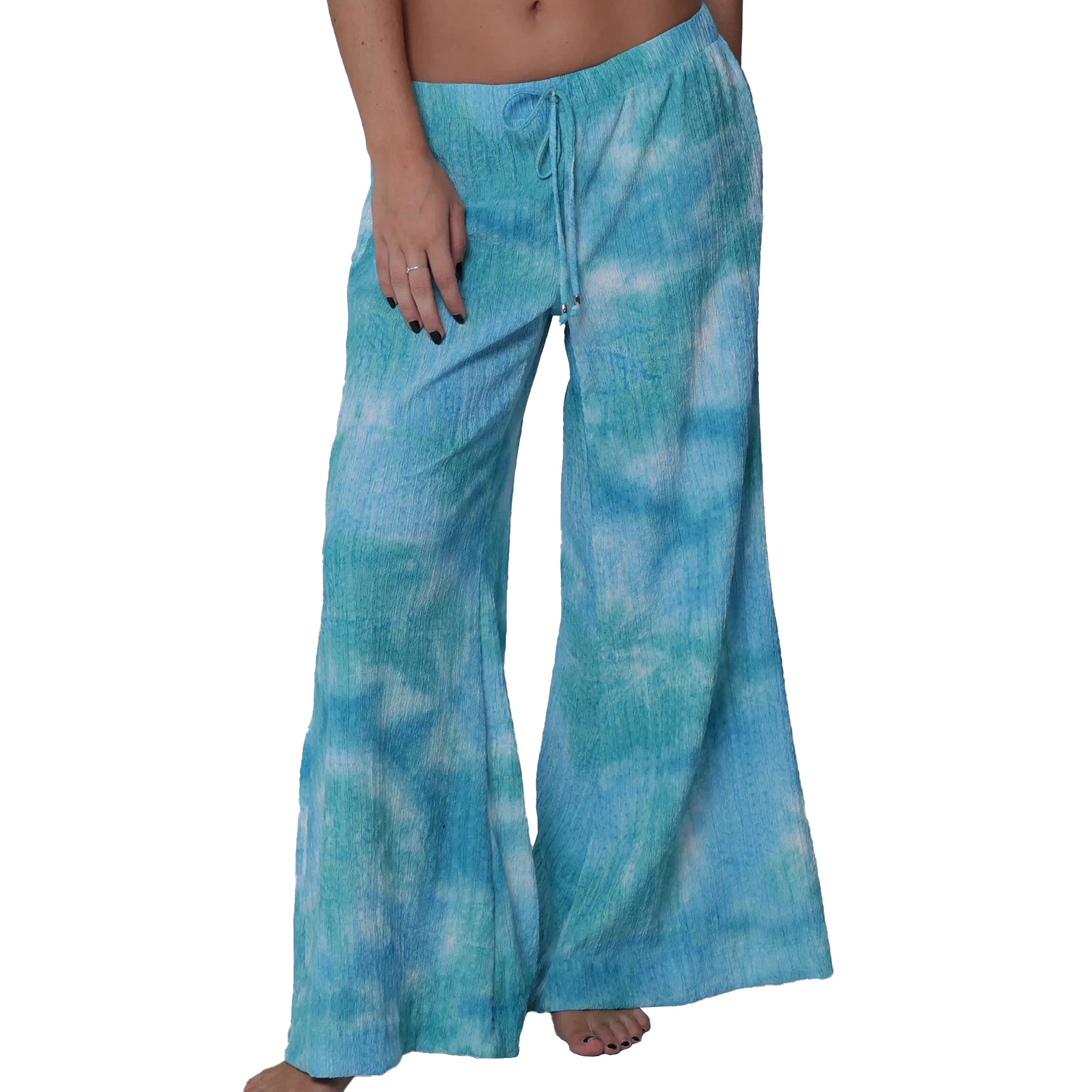 J Valdi Ocean Wide Leg Pant Cover Up J13145 Turquoise Blue Front