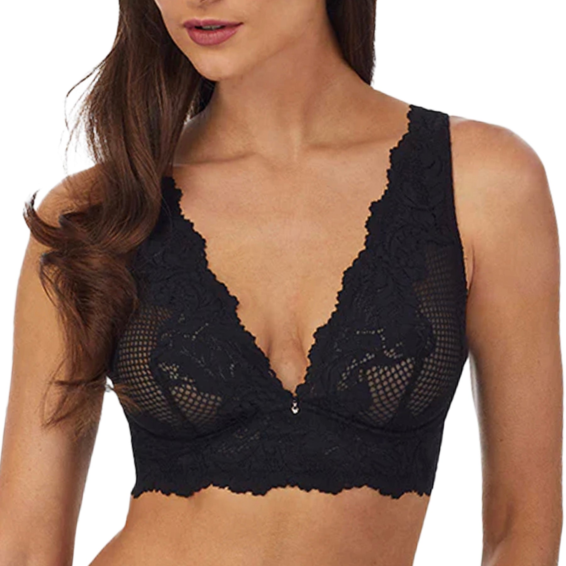 Le Mystere Lace Allure Longline Convertible Bra 3246 Black Front