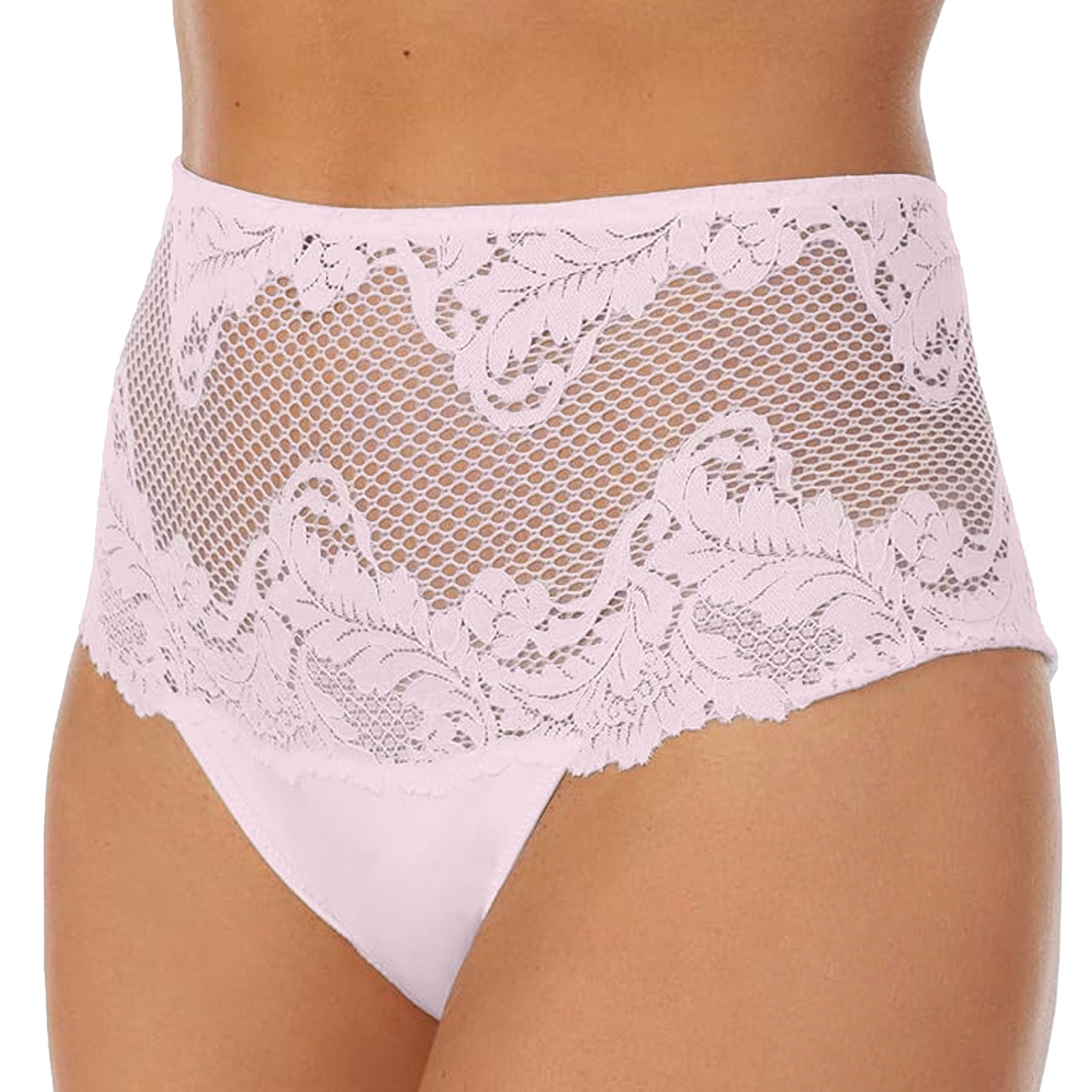 Le Mystère Lace Allure High Waist Thong Panty 7946 Violet Ice Front