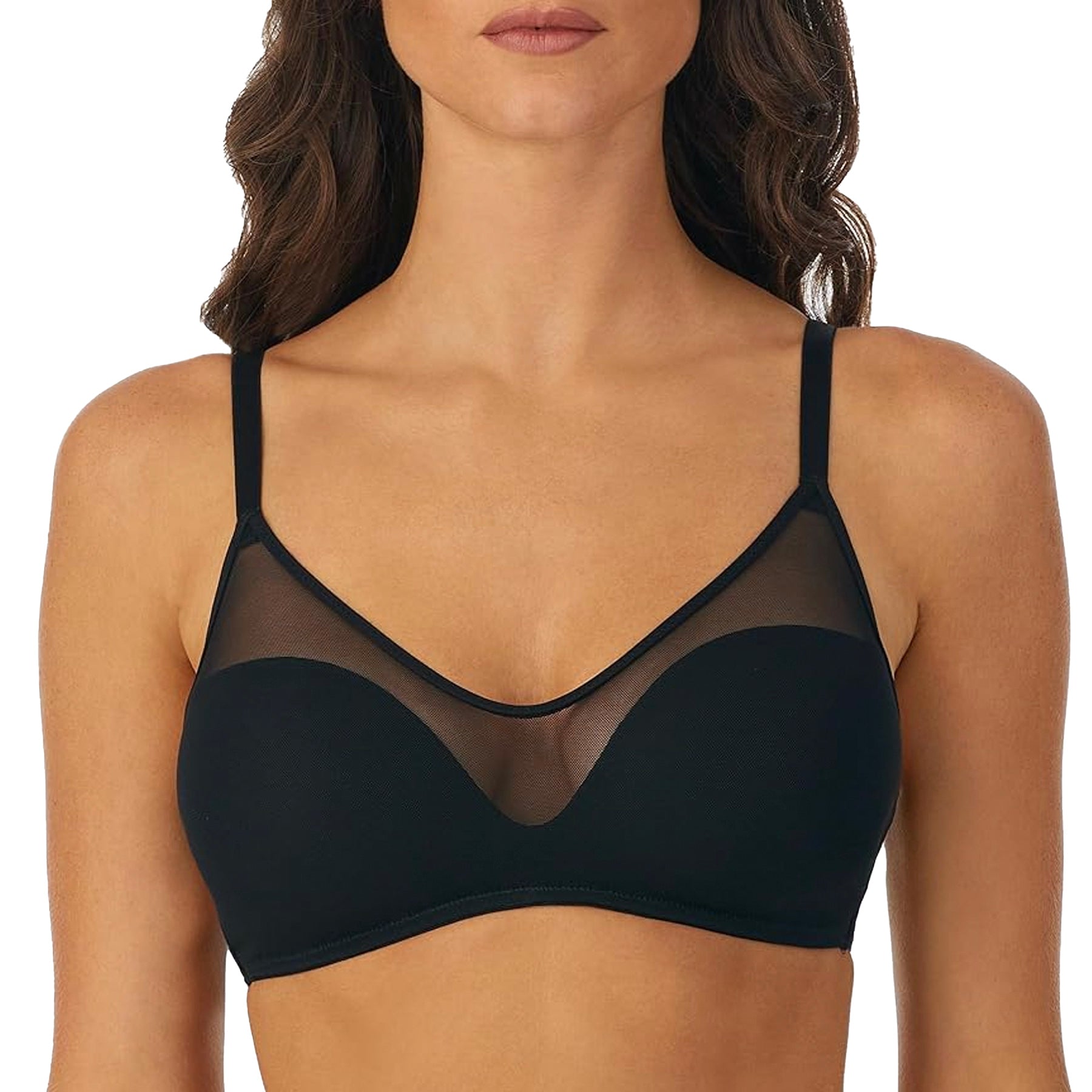 Le Mystere Sheer Illusion Wireless Bra 5584 Black Front
