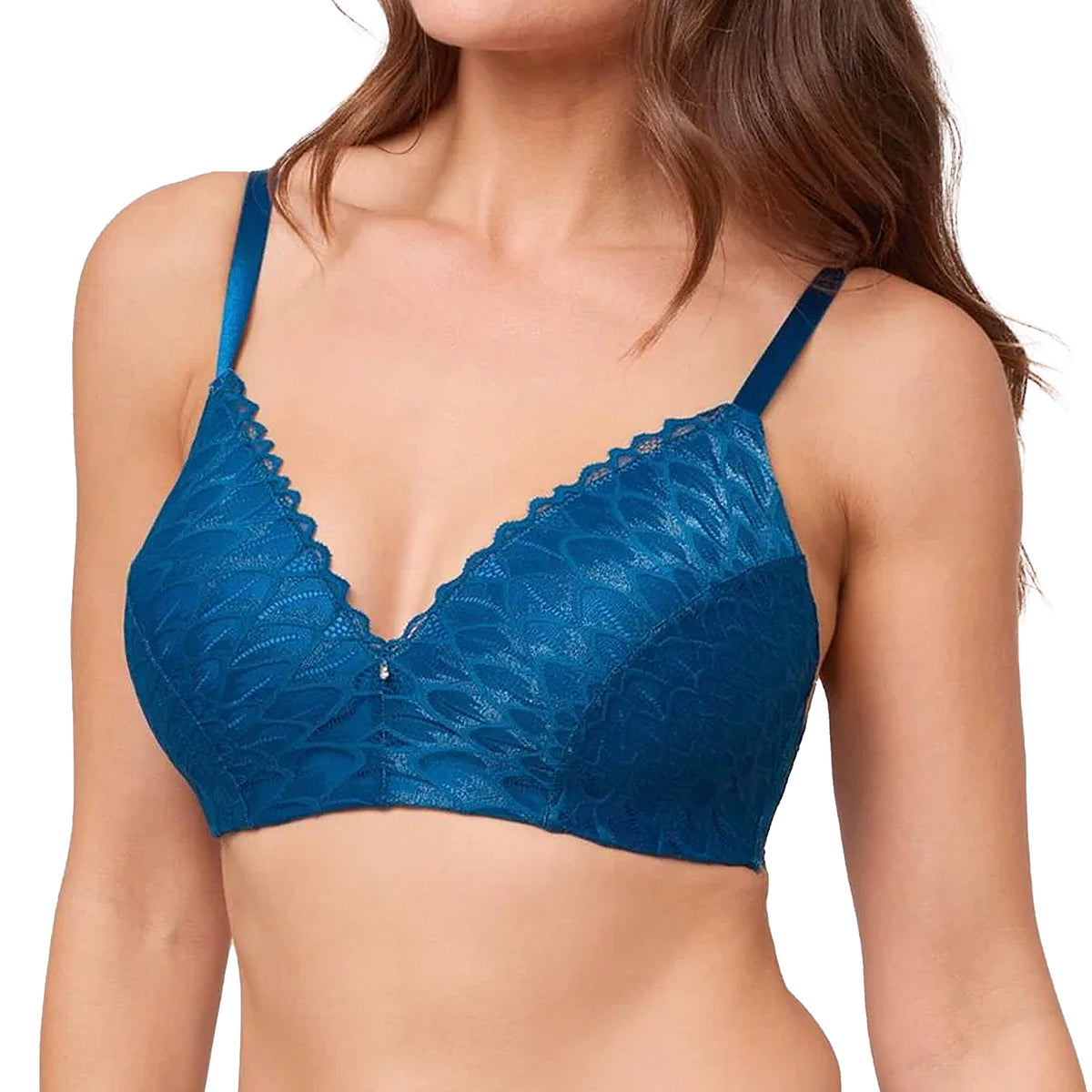 Montelle Lacy Wire-Free Bra 9303 Peacock Front