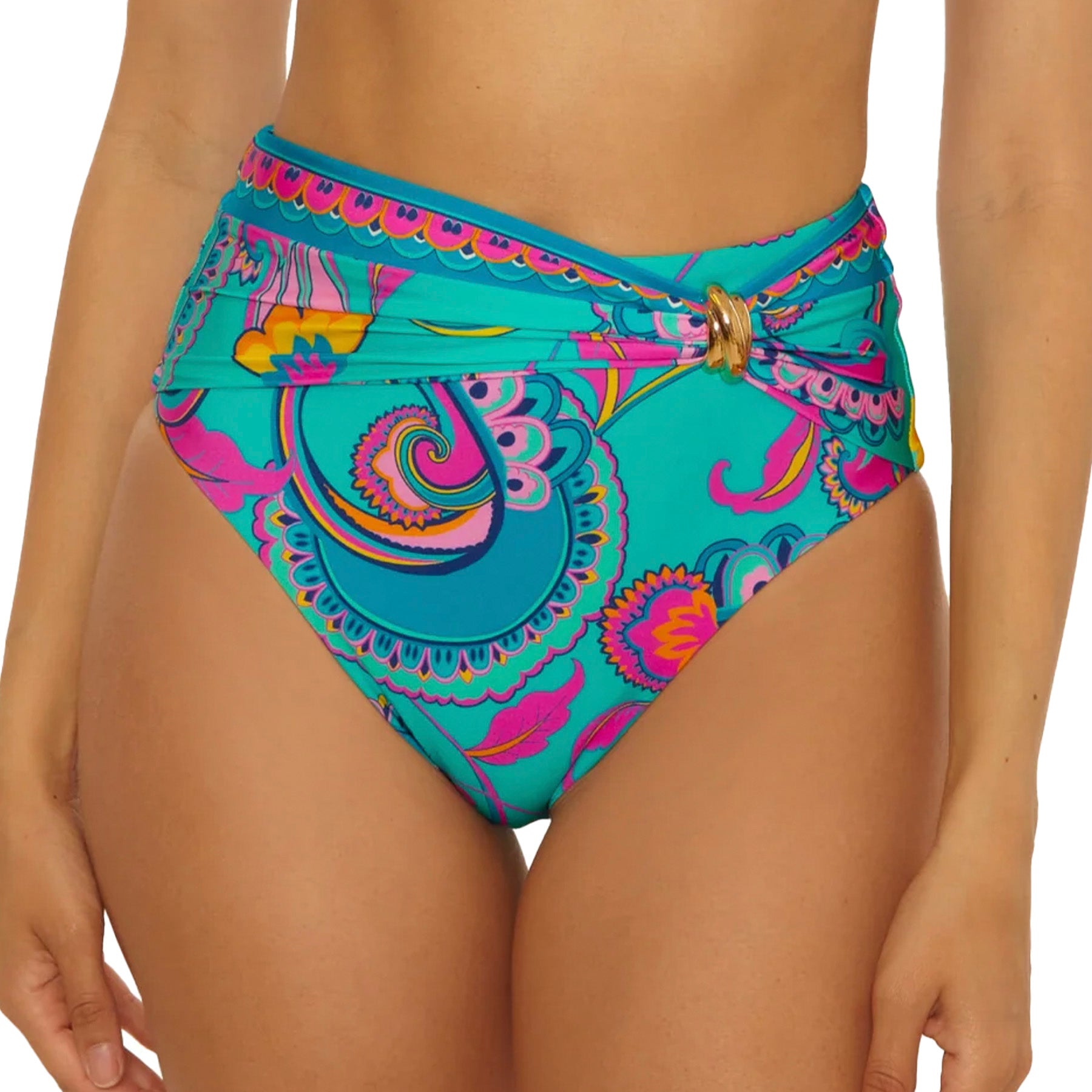 Trina Turk Mykonos High Waist Bikini Bottom 3244665 Multi Front