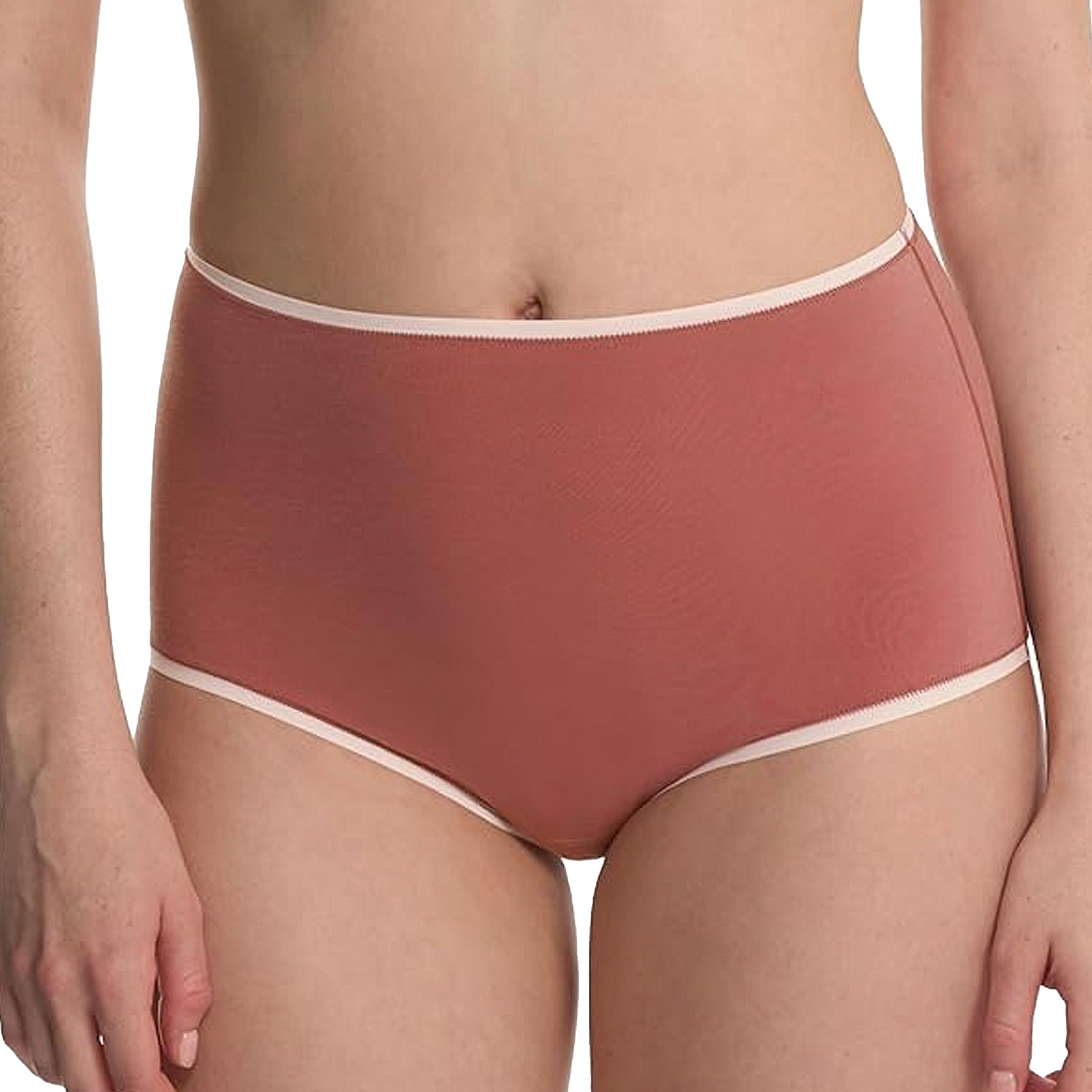 Natori Bliss Bare Cotton High Waist Brief 778346 Peach Whip Front