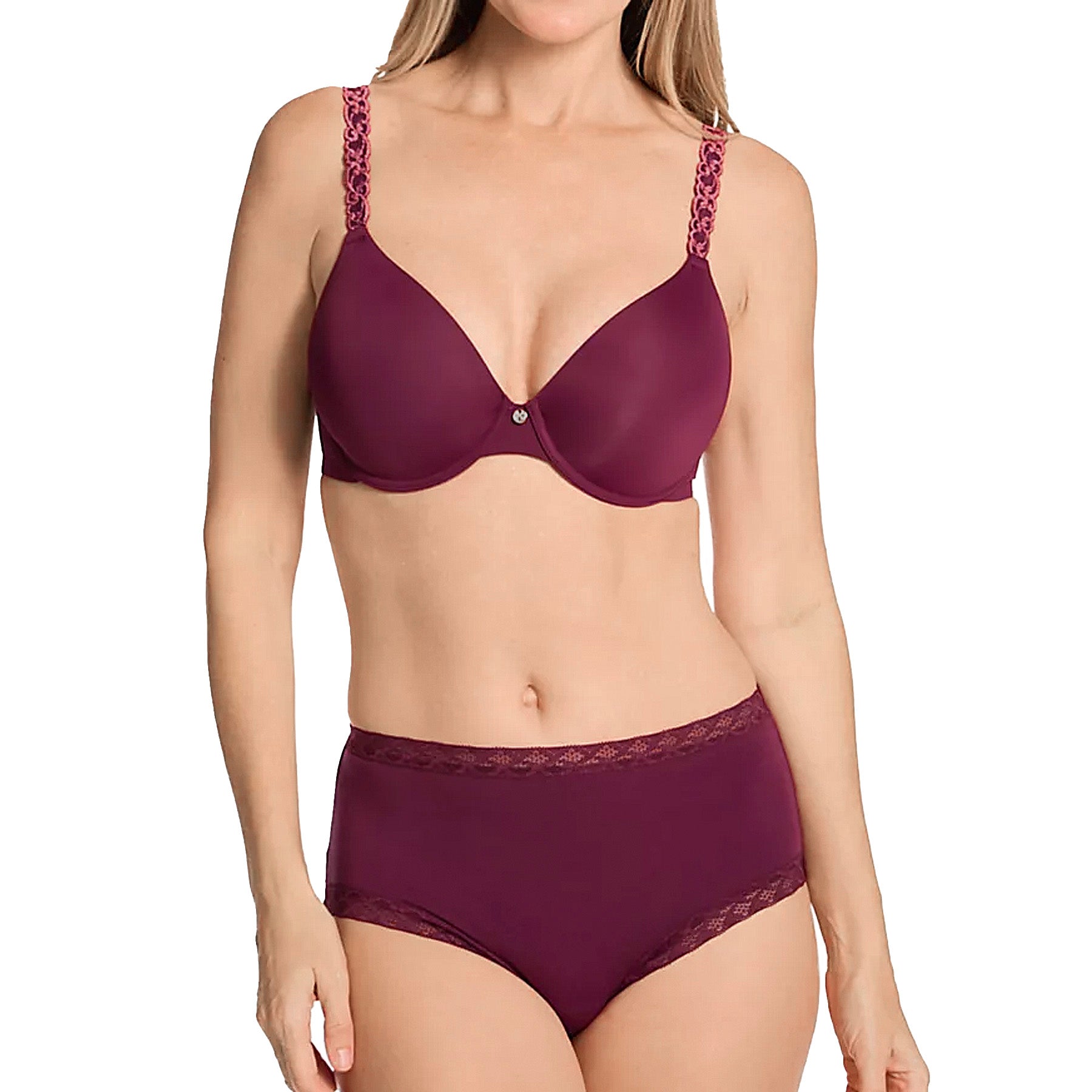 Natori Bliss Cotton Full Brief Panty 755058 Dark Raspberry Set