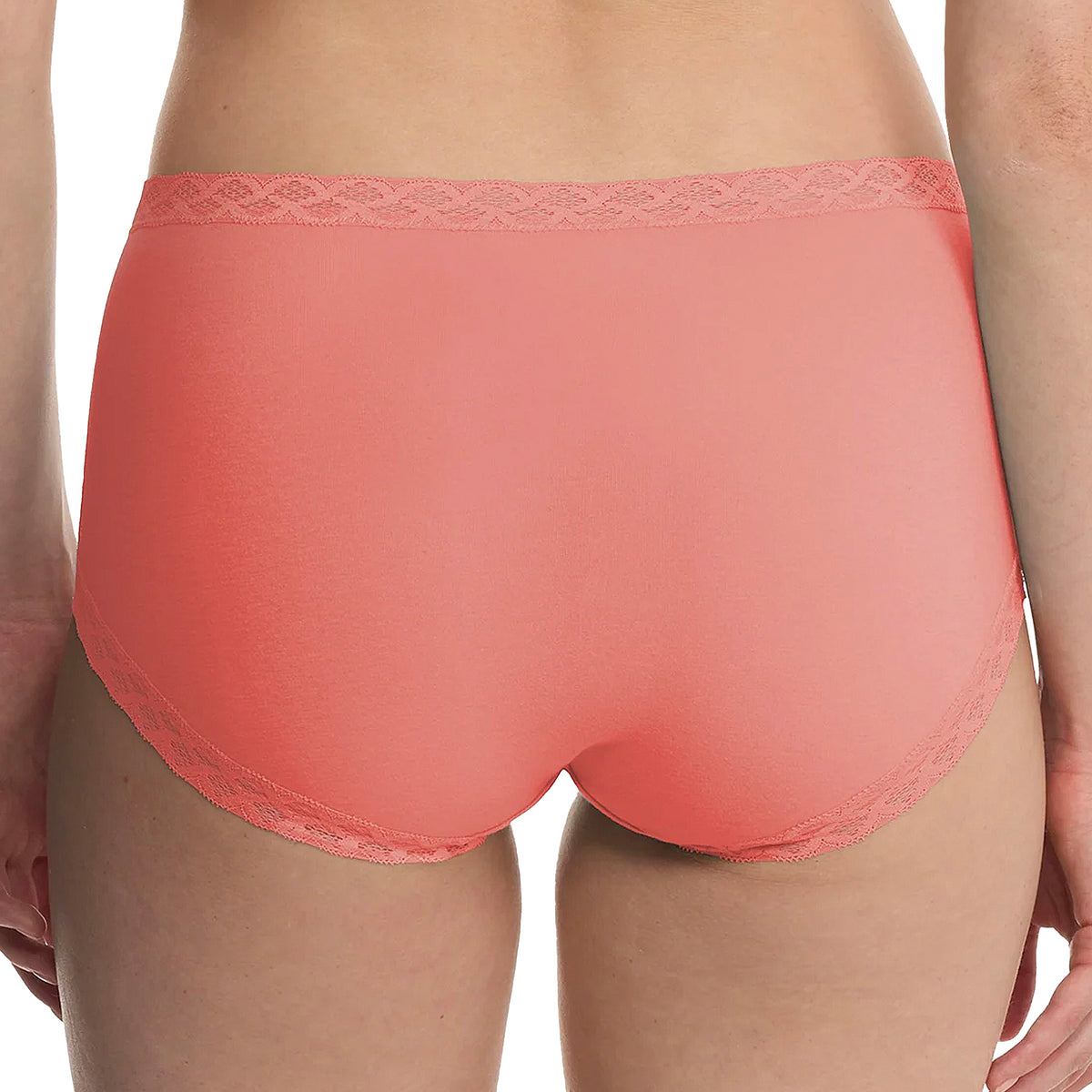 Natori Bliss Cotton Full Brief Panty 755058 Neon Coral Back