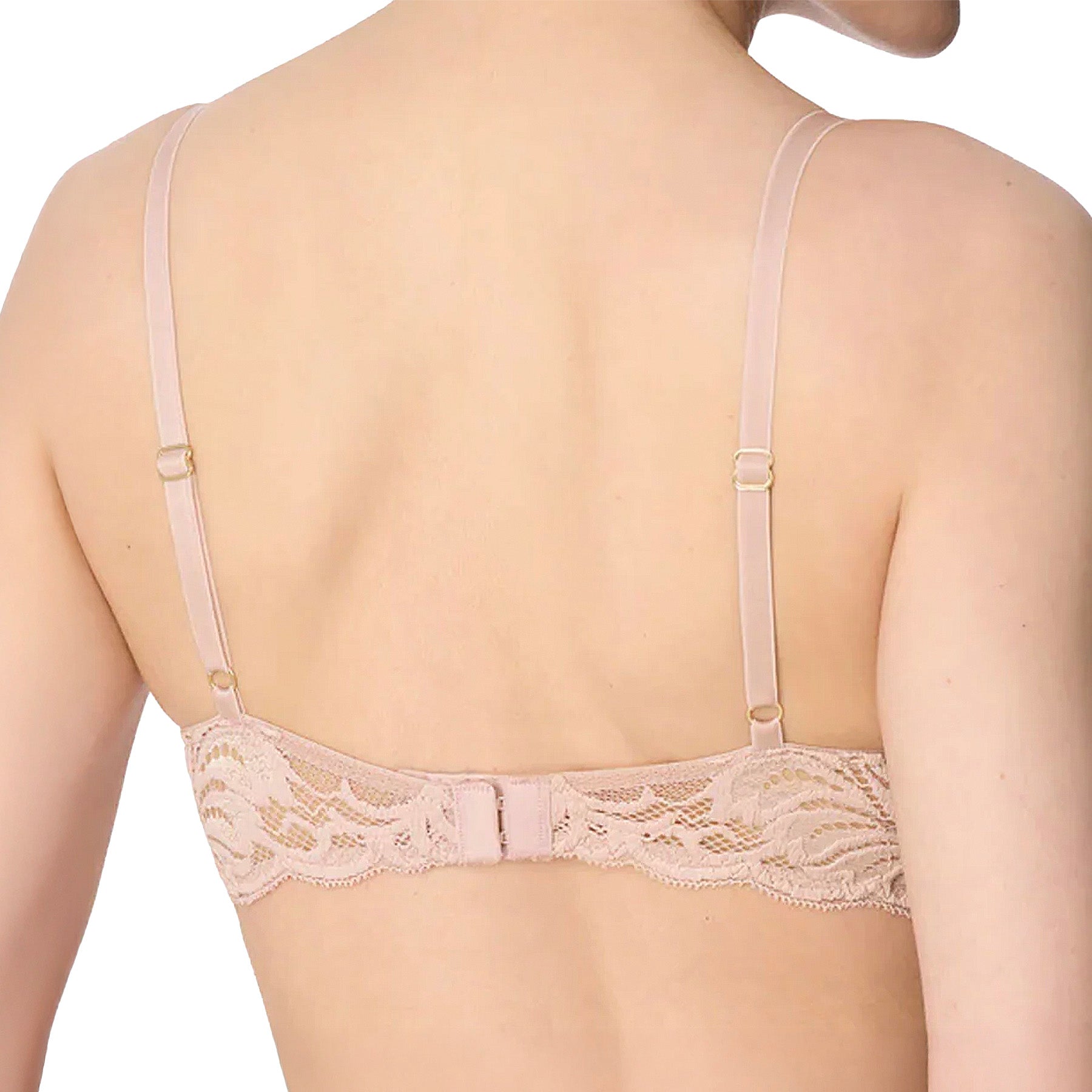 Natori Feathers Contour Plunge Bra 730023 Rose Beige Pink Pearl Back