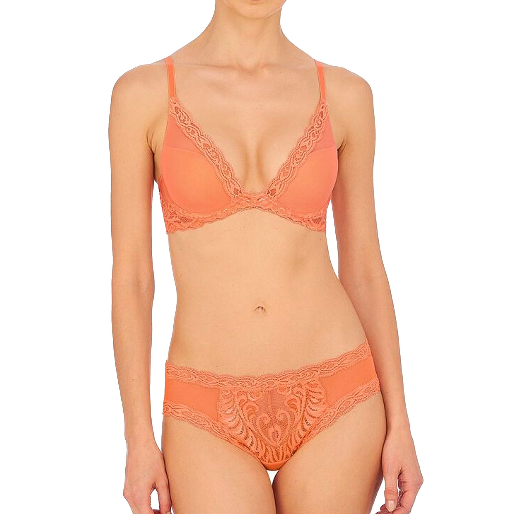 Natori Feathers Hipster Panty 753023 Cantaloupe Set