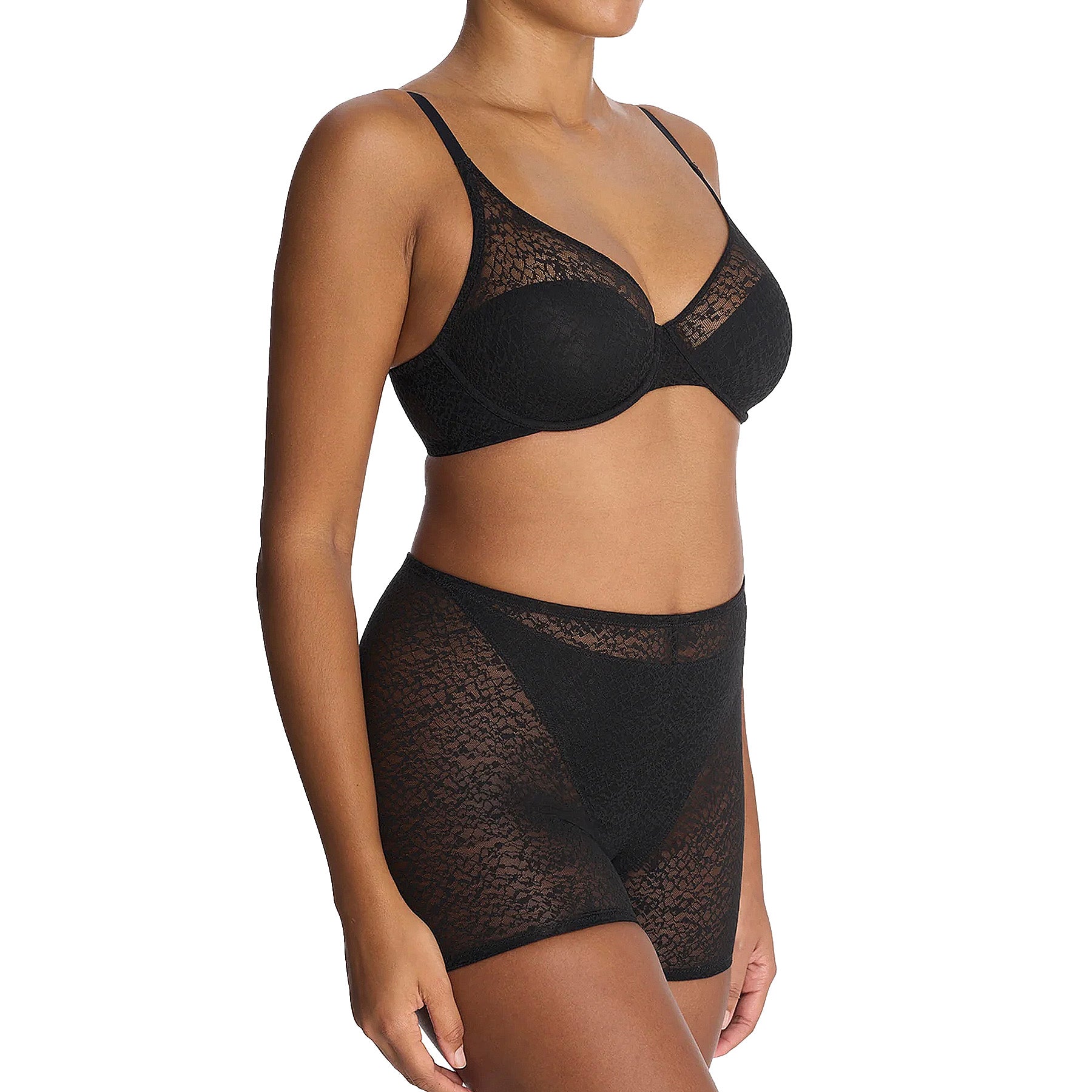 Natori Pretty Smooth Seamless Underwire Bra 734318 Black Set