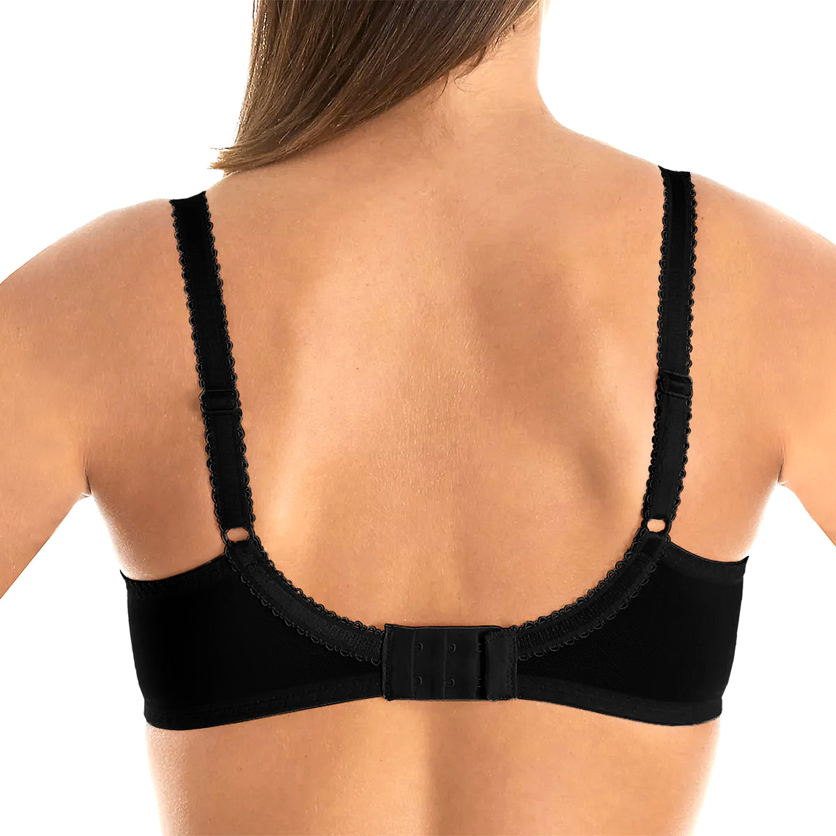 Fit Fully Yours Nicole See-Thru Lace Underwire Bra B2271 Black Cobalt Rear View