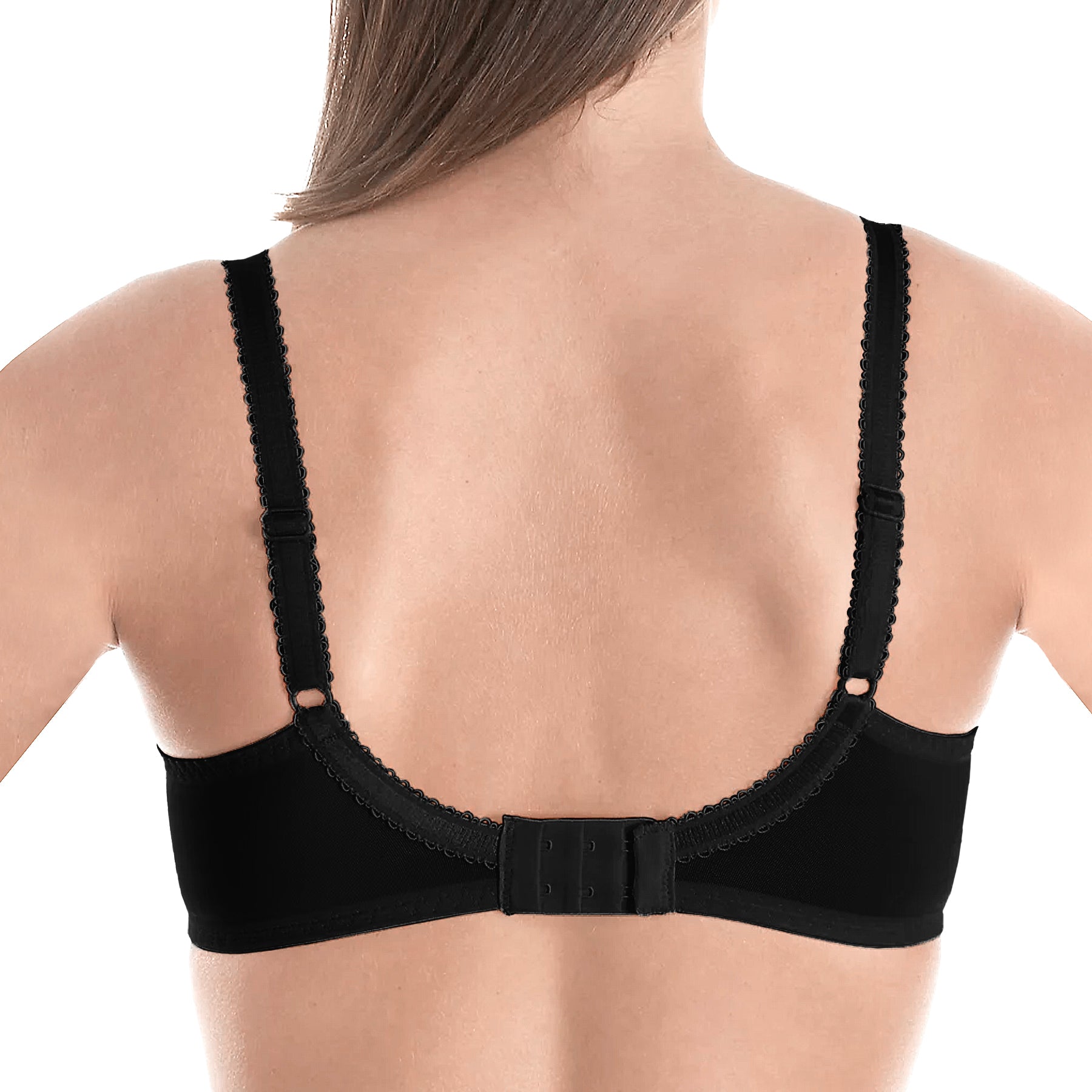 Fit Fully Yours Nicole See-Thru Lace Underwire Bra B2271 Black Rose Gold Rear View