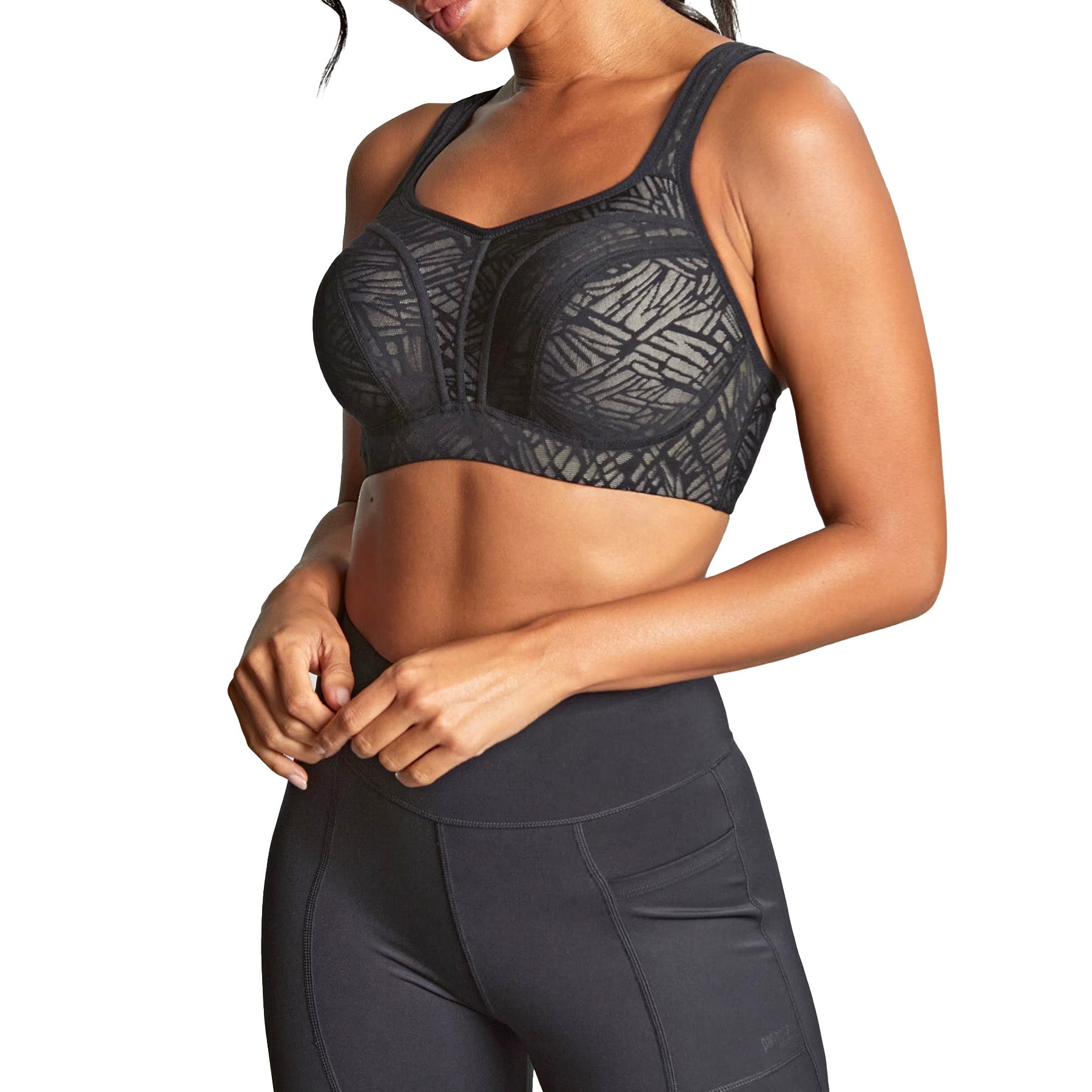 Panache Non Wired Sports Bra 7341C Black/Latte Set