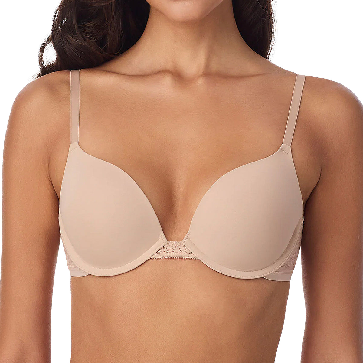 OnGossamer Sleek Micro Push Up Bra With Lace G9200 Champagne Front