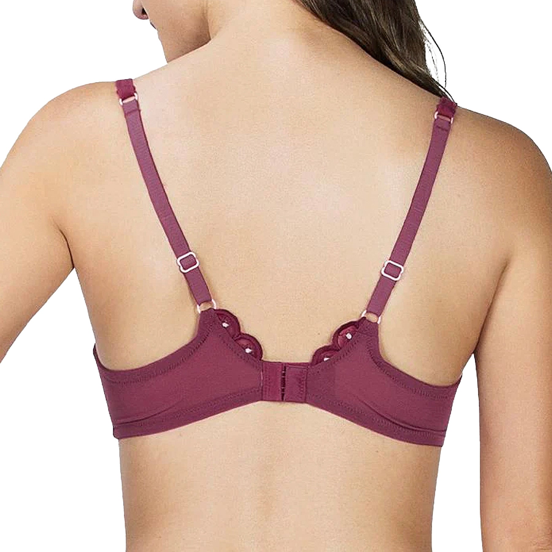 Parfait Paris Embroidered Plunge Bra A1611 Deep Cherry Back