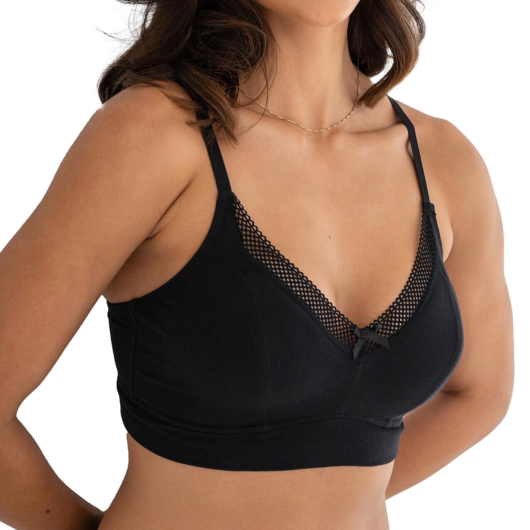 Pour Moi Love to Lounge Cotton Non-Wired Bra PM20101 Black Front