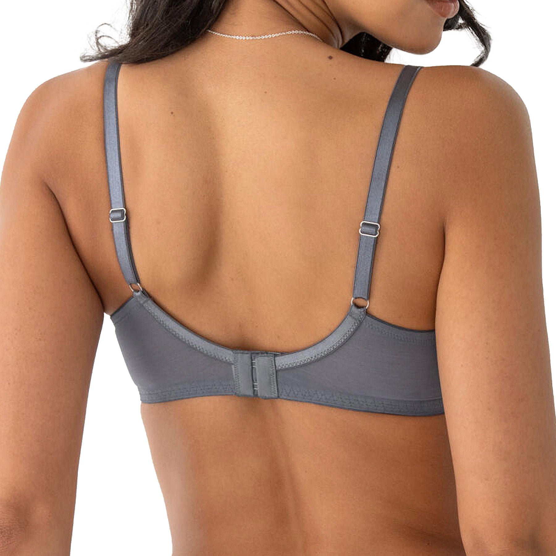 Pour Moi Roxanne Embroidered Non-Padded Underwired Bra PM22510 Slate Mint Blue Back