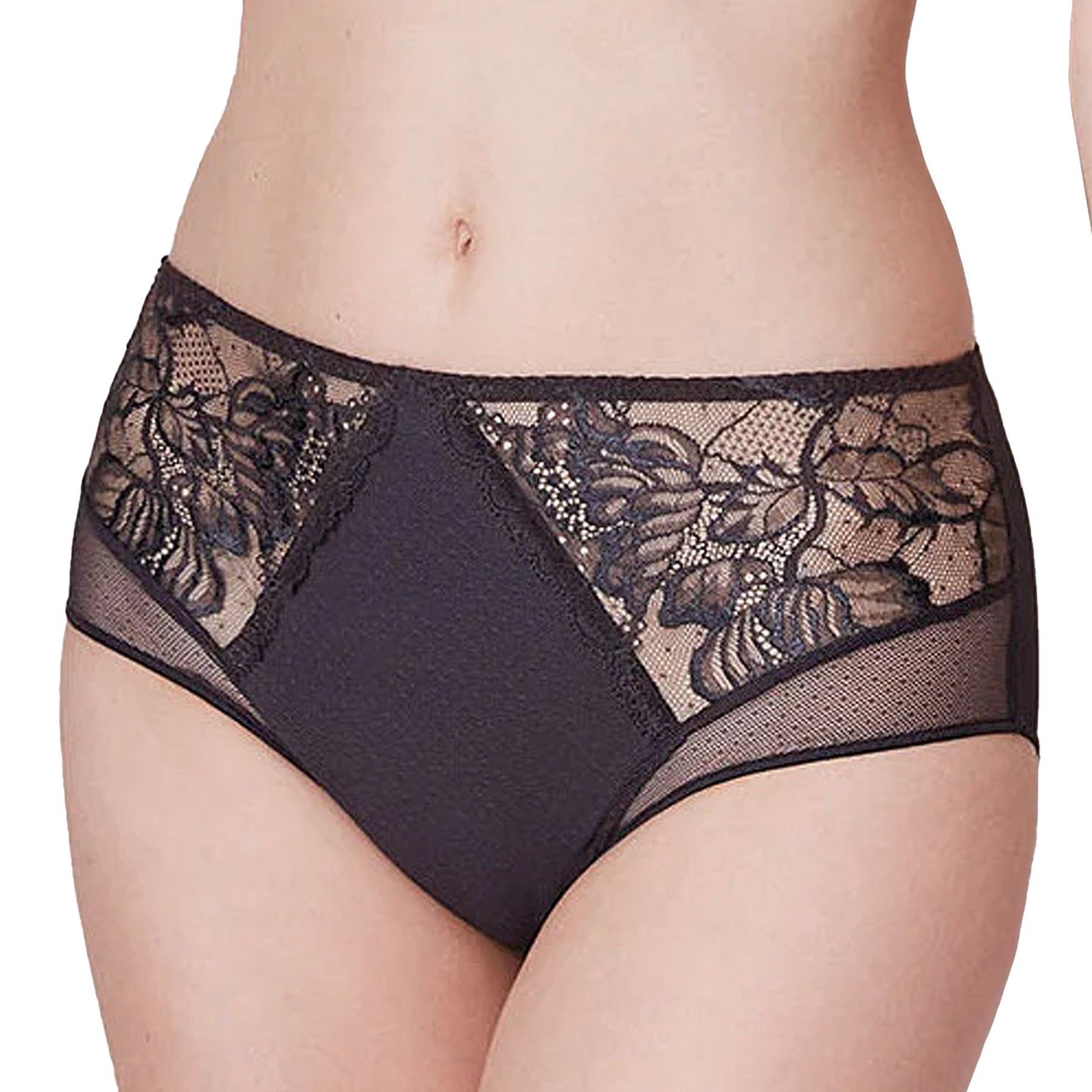 Simone Perele Promesse Retro Brief 12H770 Deep Charcoal Front