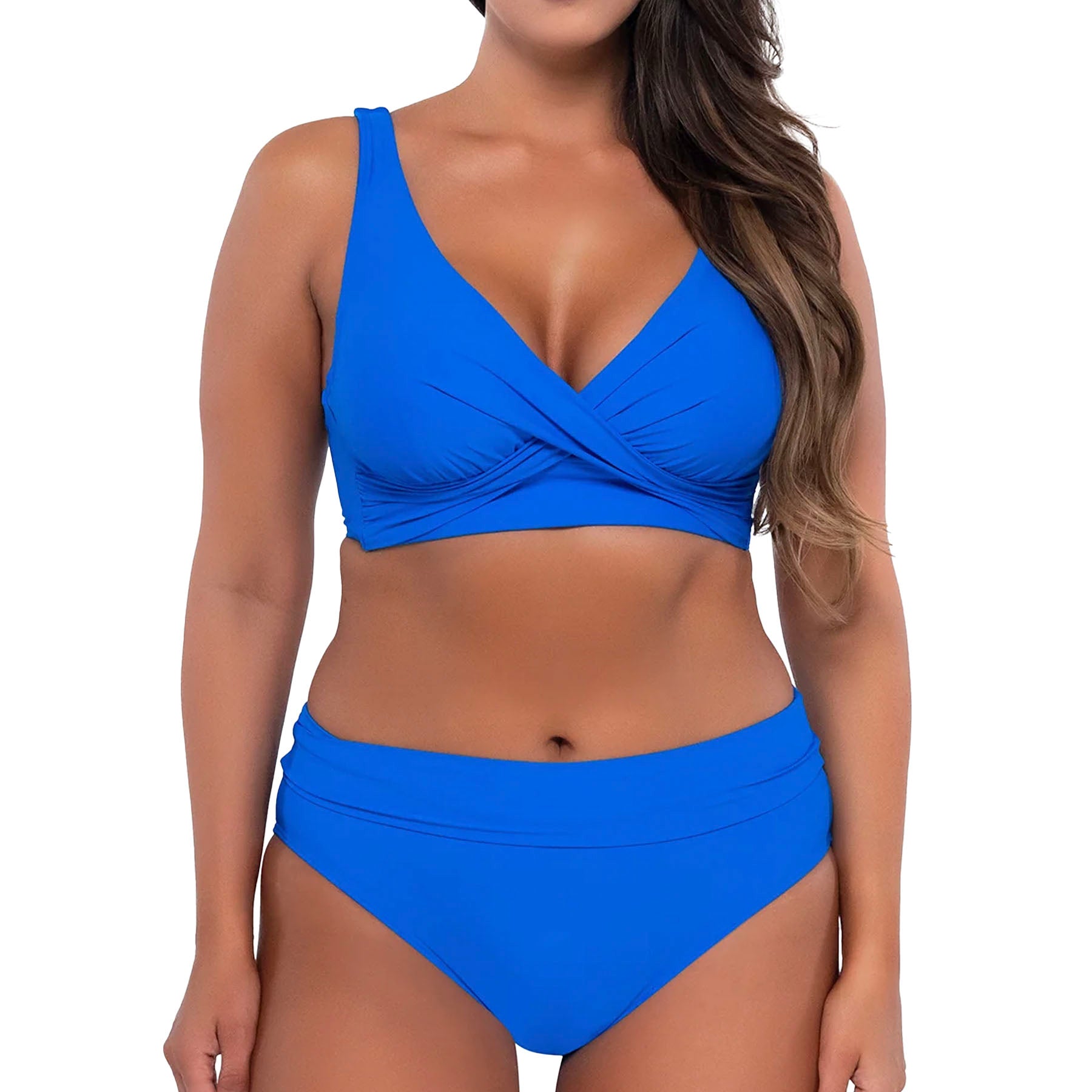 Sunsets Hannah High Waist Bikini Bottom 33B Electric Blue Set