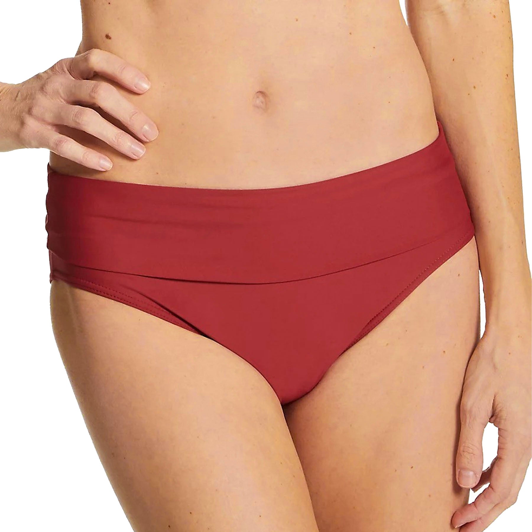 Sunsets Hannah High Waist 33B Tuscan Red Folded View