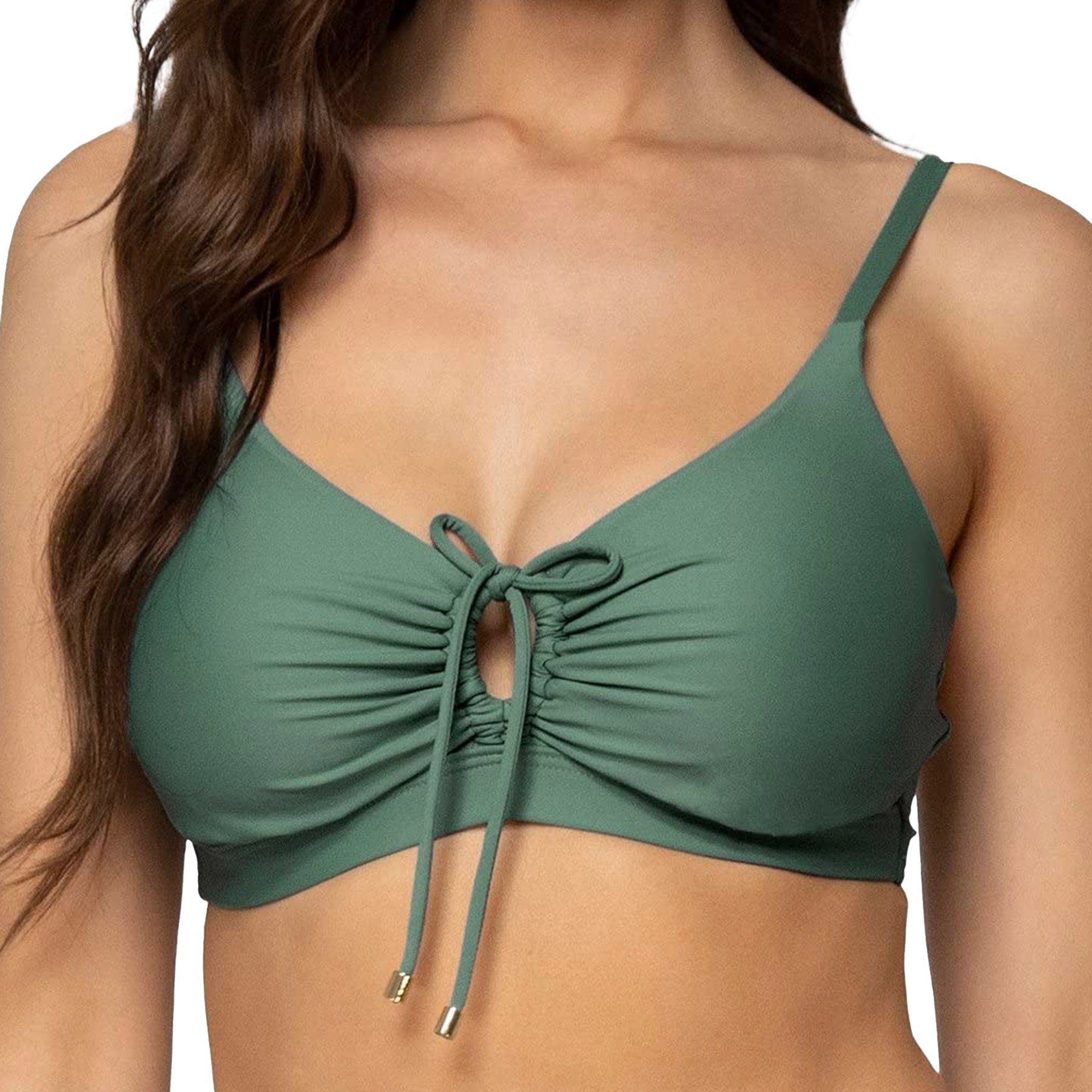 Sunsets Kauai Keyhole Bikini Top 54D-DD Moss Front