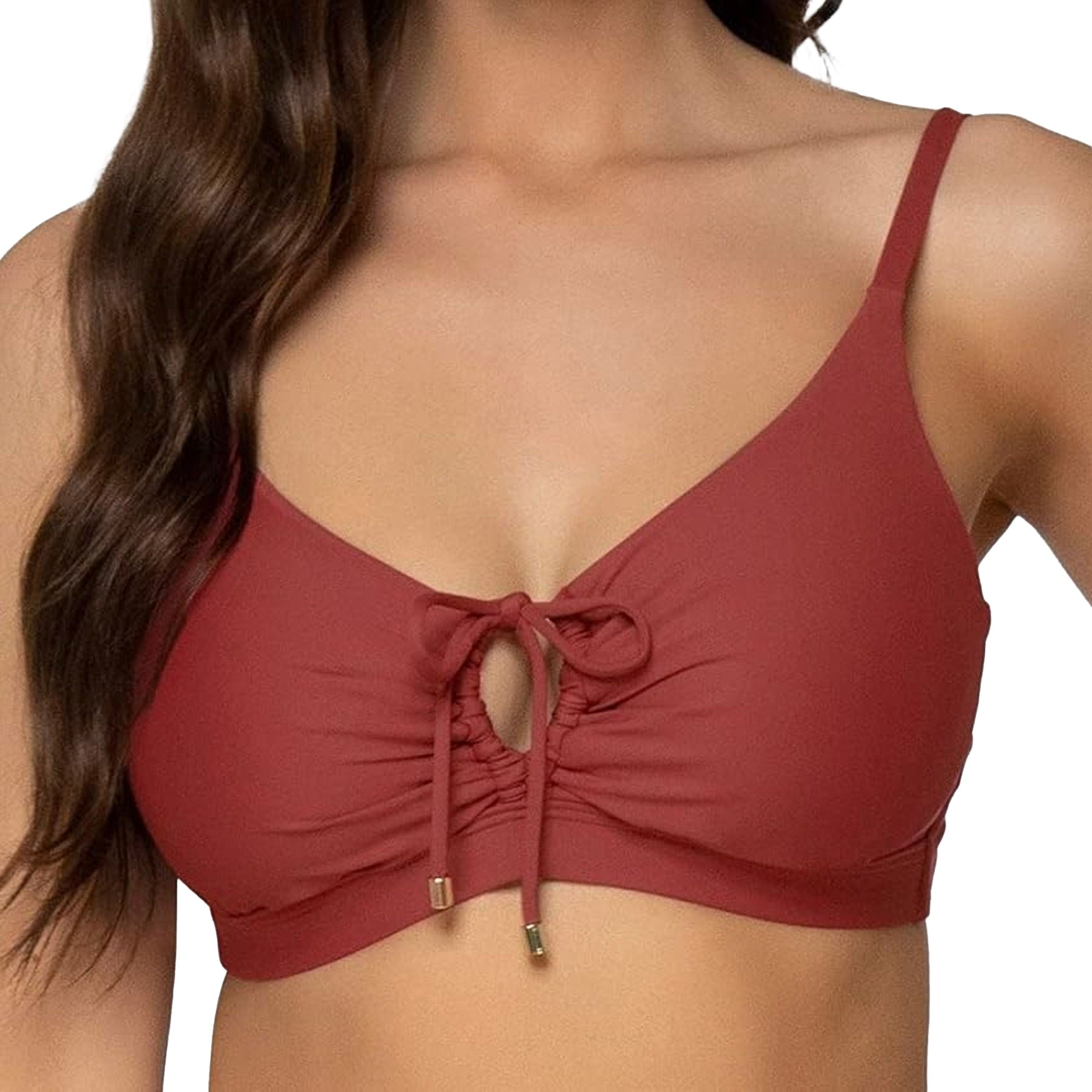 Sunsets Kauai Keyhole Bikini Top 54 Tuscan Red Front