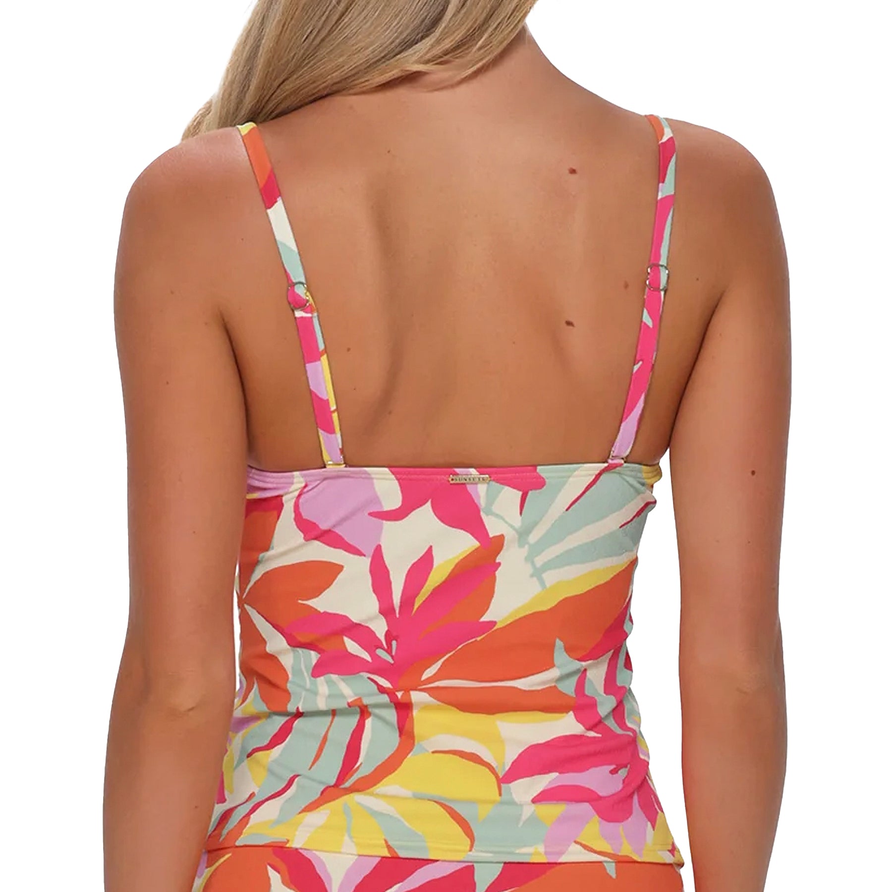 Sunsets Simone Tankini Top 81T Tropicolor Crepe Back