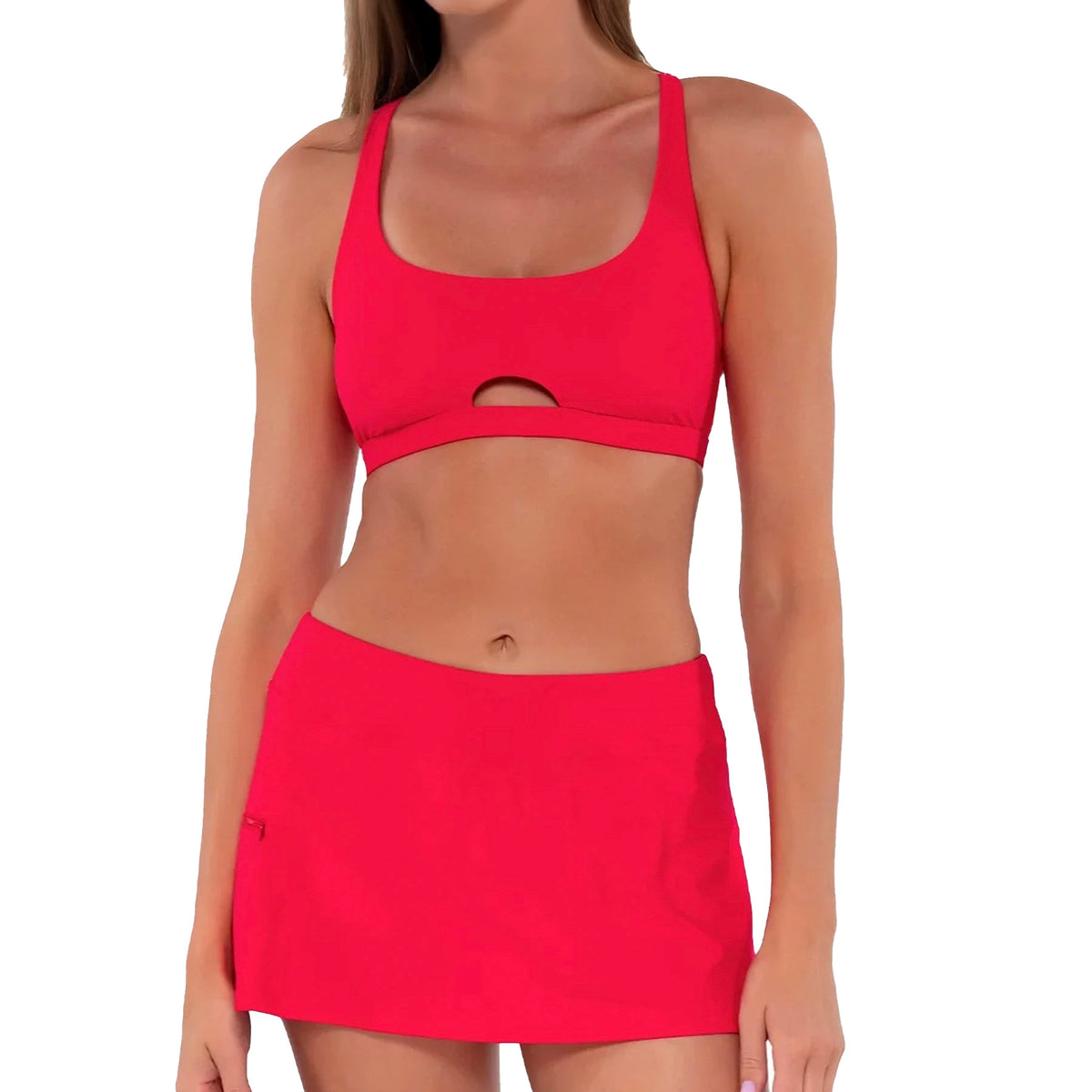 Sunsets Sporty Swim Skirt 40B Geranium Set