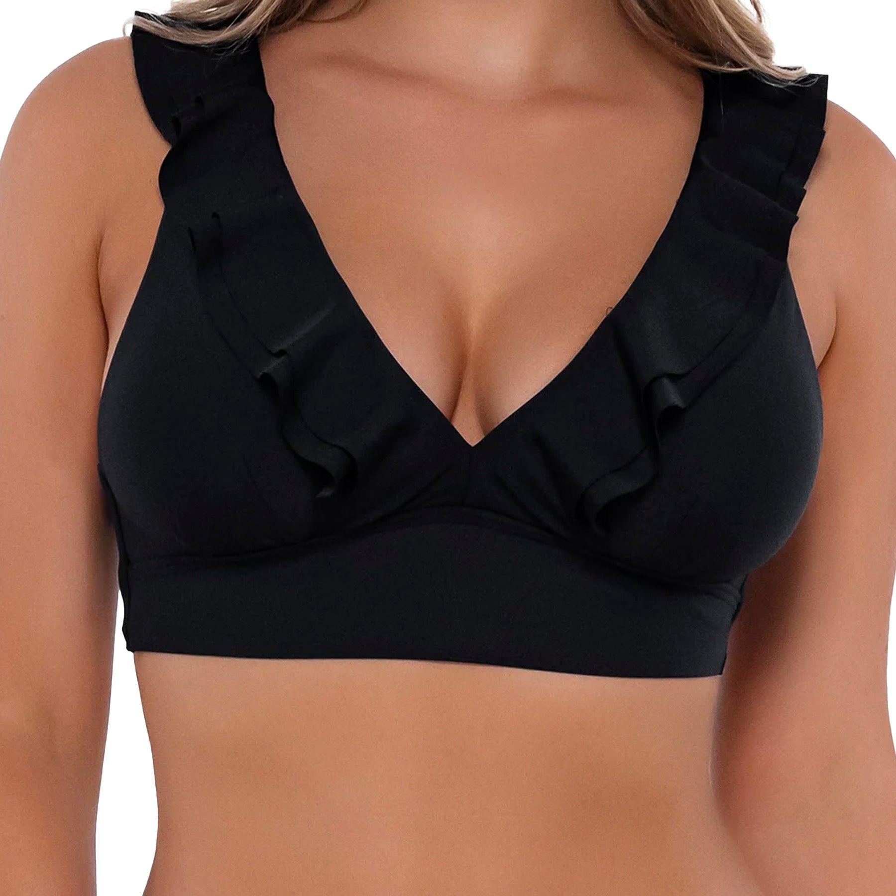 Sunsets Willa Wireless Bikini Top 546 Black Front