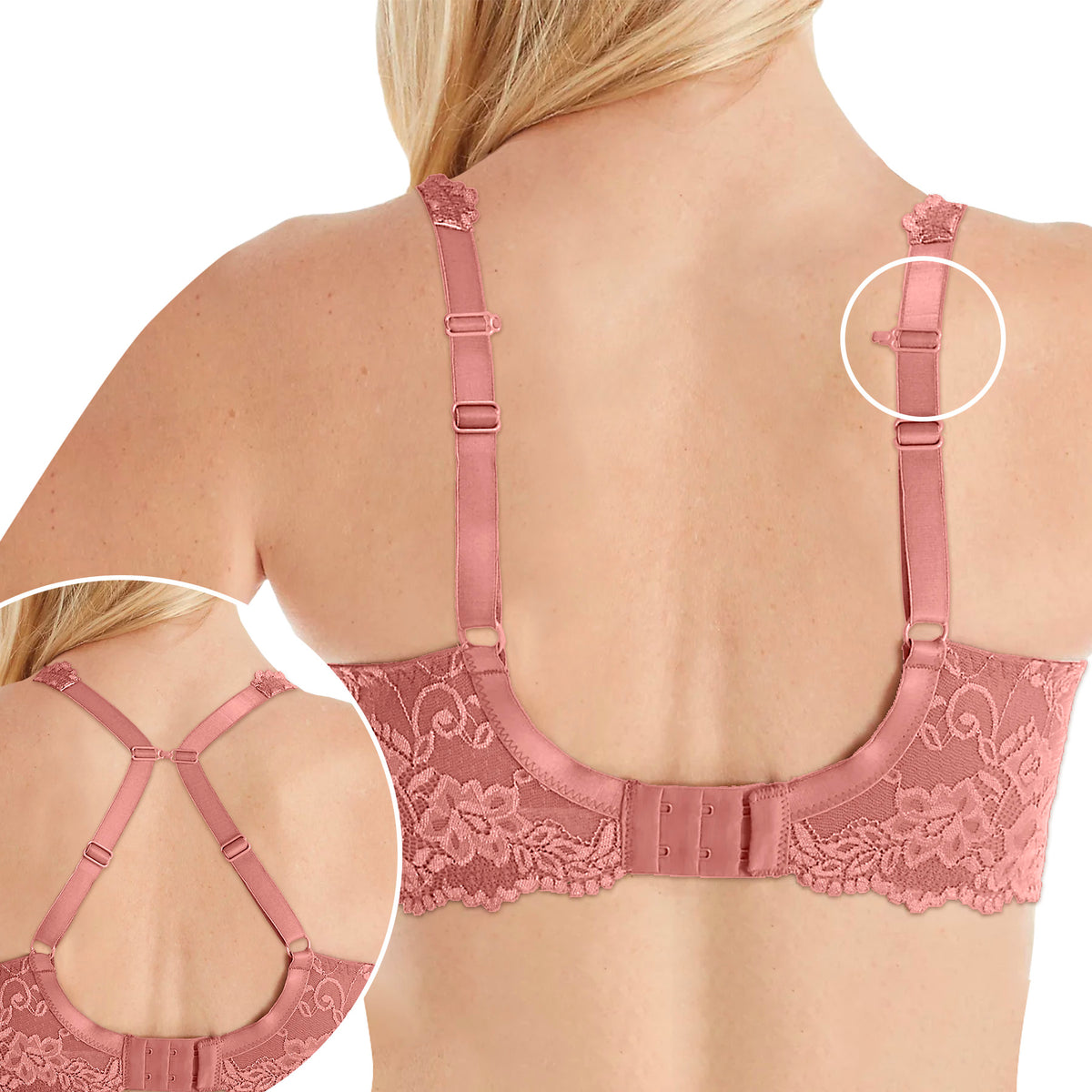 Fit Fully Yours Serena Lace Underwire Bra B2761 Fusion Coral Rear View