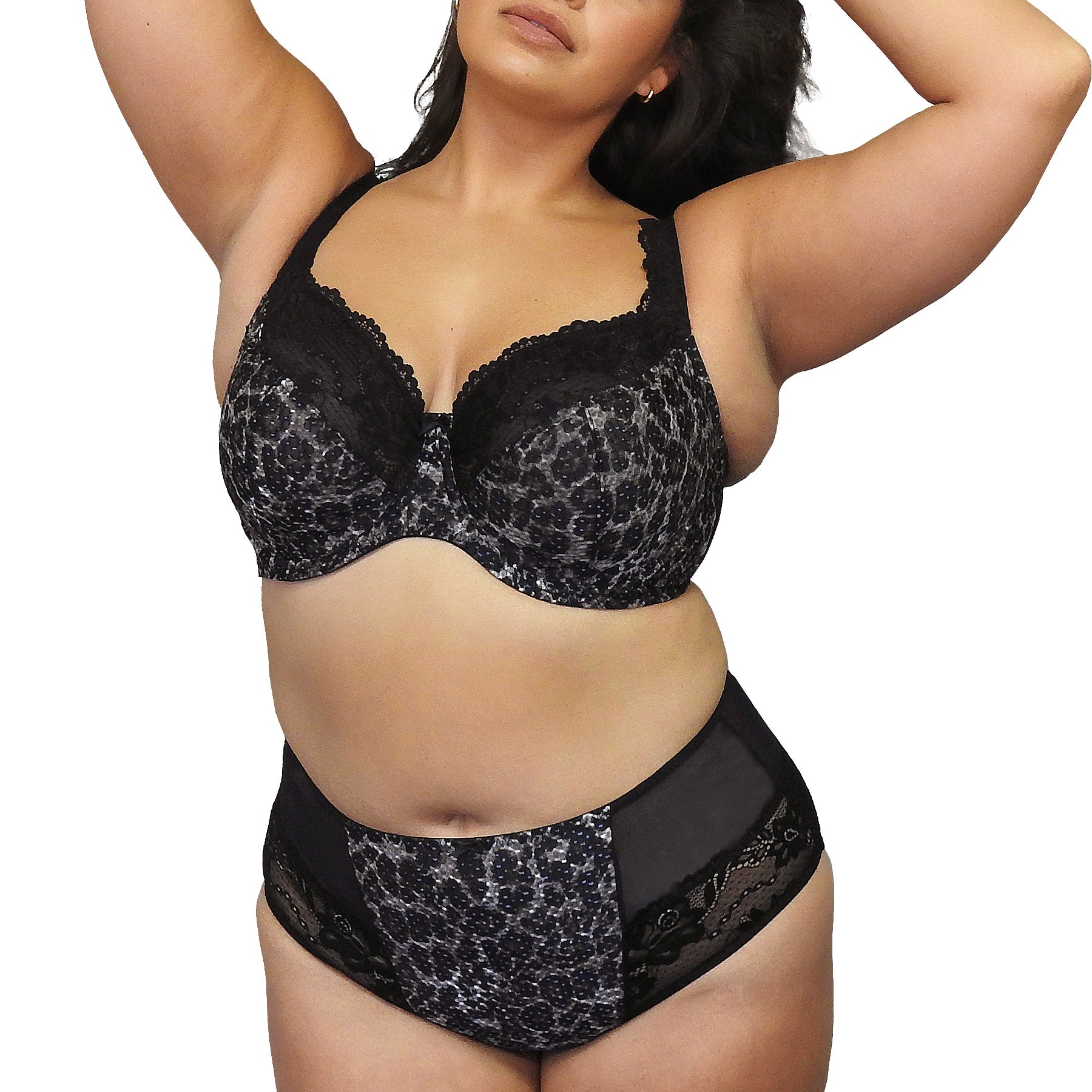 Fit Fully Yours Serena Lace Underwire Bra B2761 Black Leopard Set