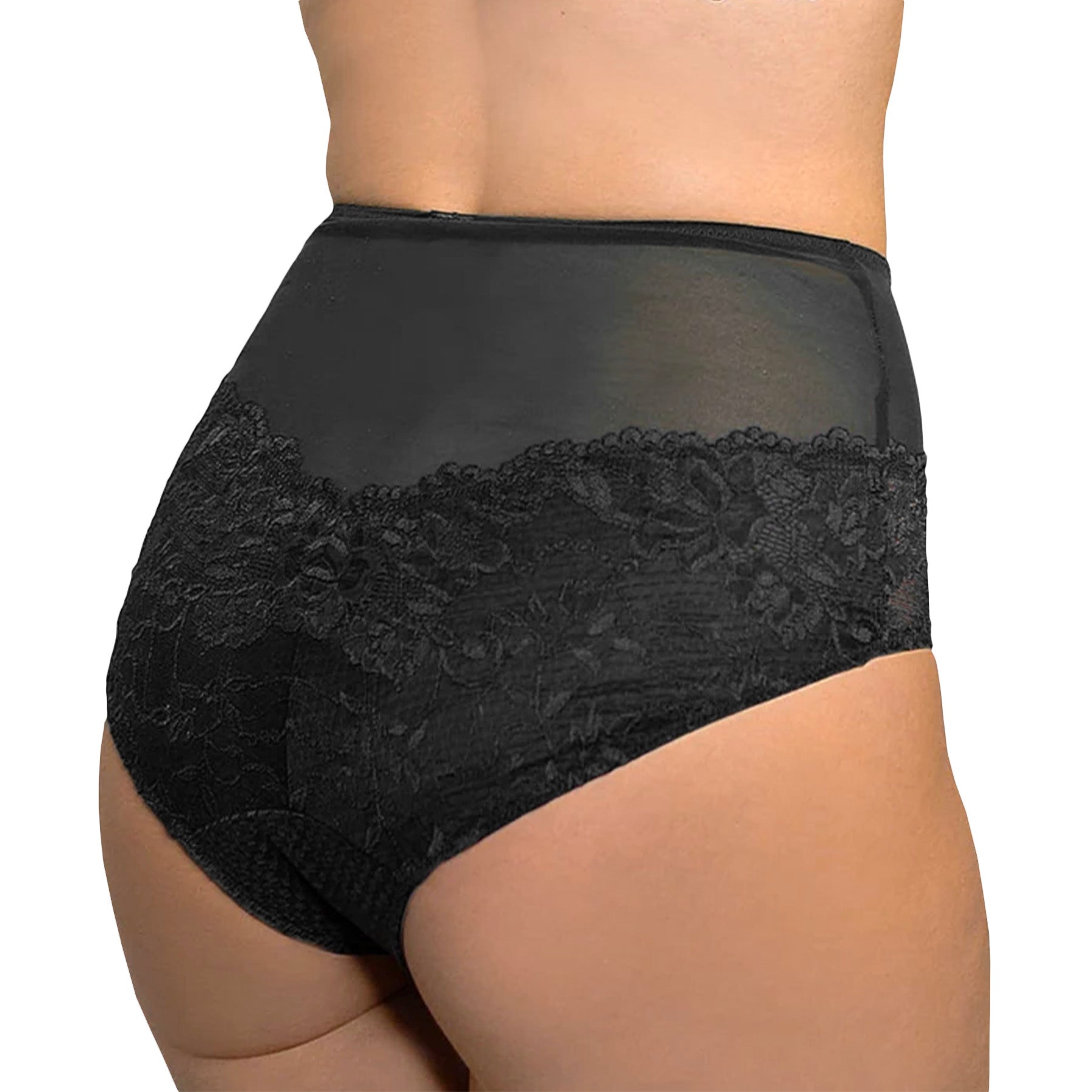 Fit Fully Yours Serena Lace Brief U2763 Black Rear View