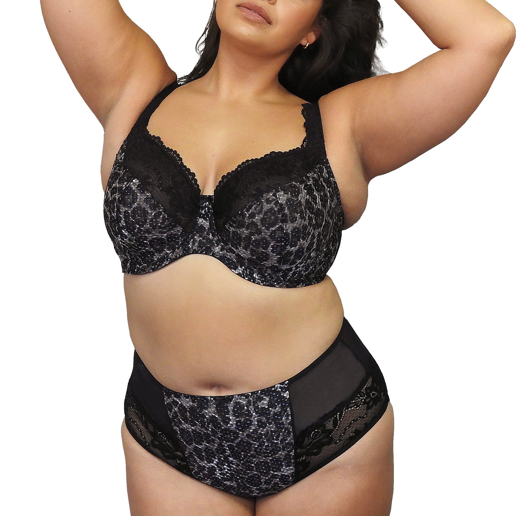 Fit Fully Yours Serena Lace Brief U2763 Black Leopard Set